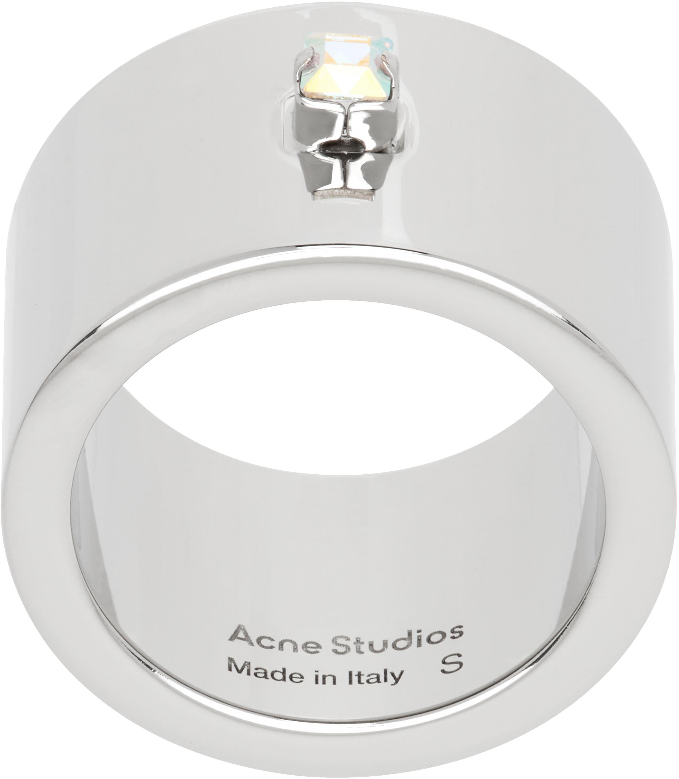 ACNE STUDIOS SILVER CRYSTAL RING