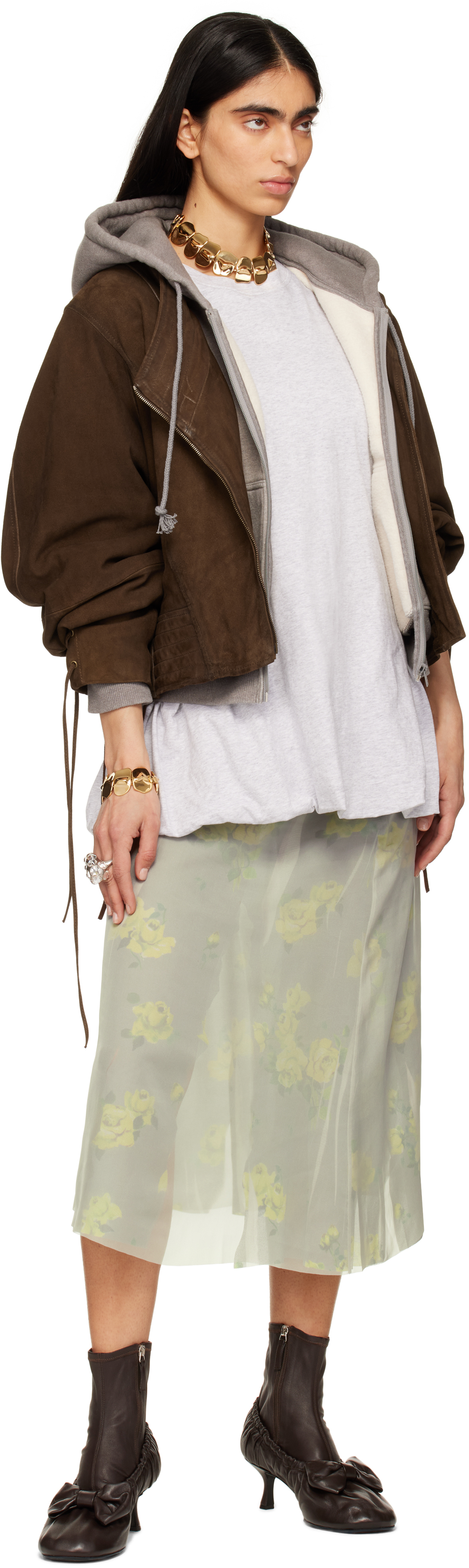 Acne Studios Silver Crystal Drop Ring In Awn Silver/transpare
