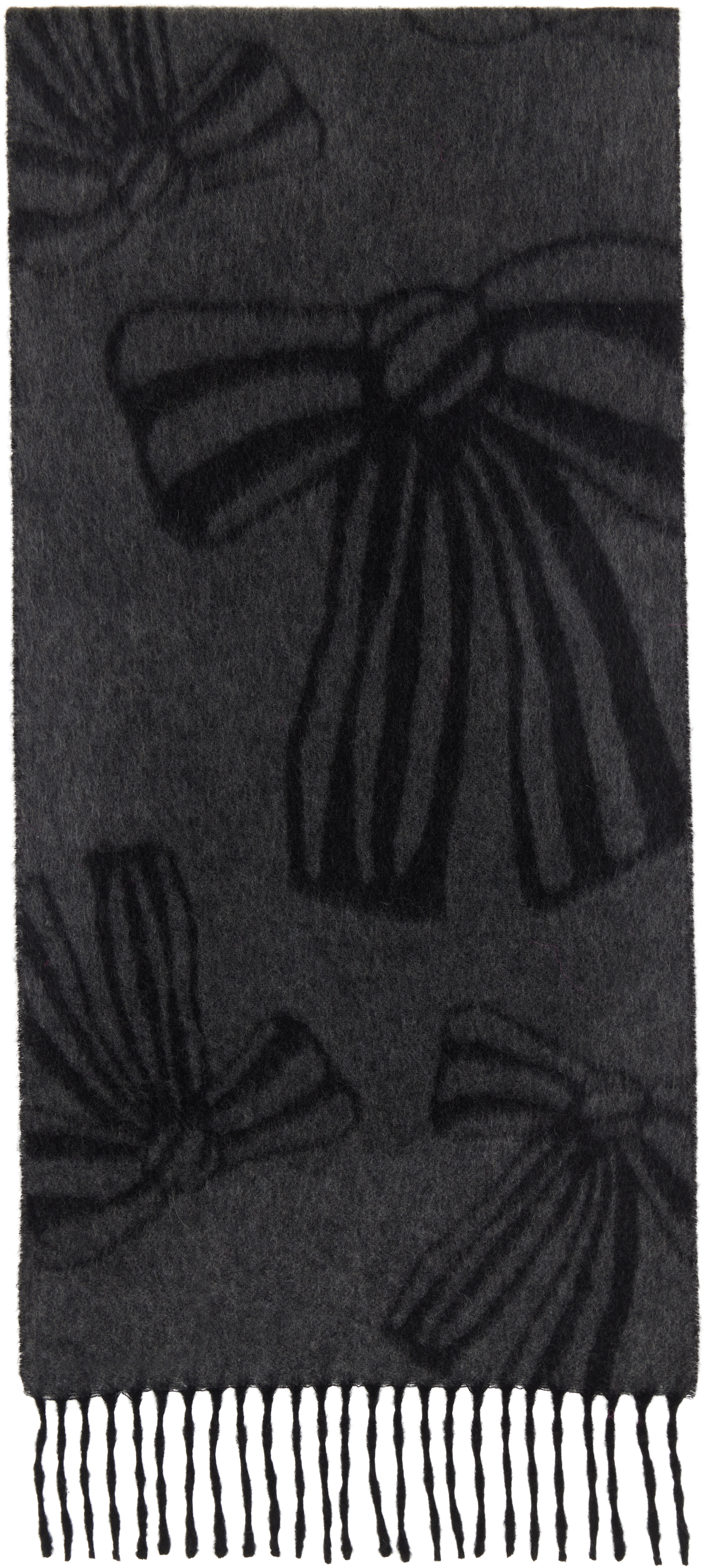 Shop Acne Studios Black & Gray Cashmere Jacquard Scarf In Aik Black/grey