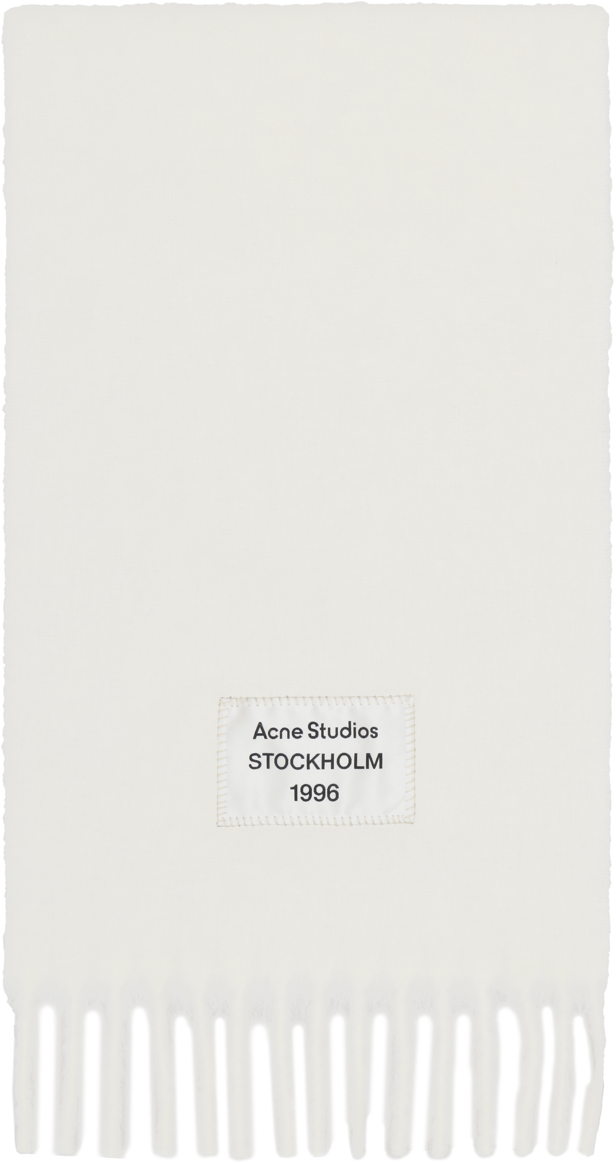 Acne Studios White Fringe Alpaca Scarf In 100 White