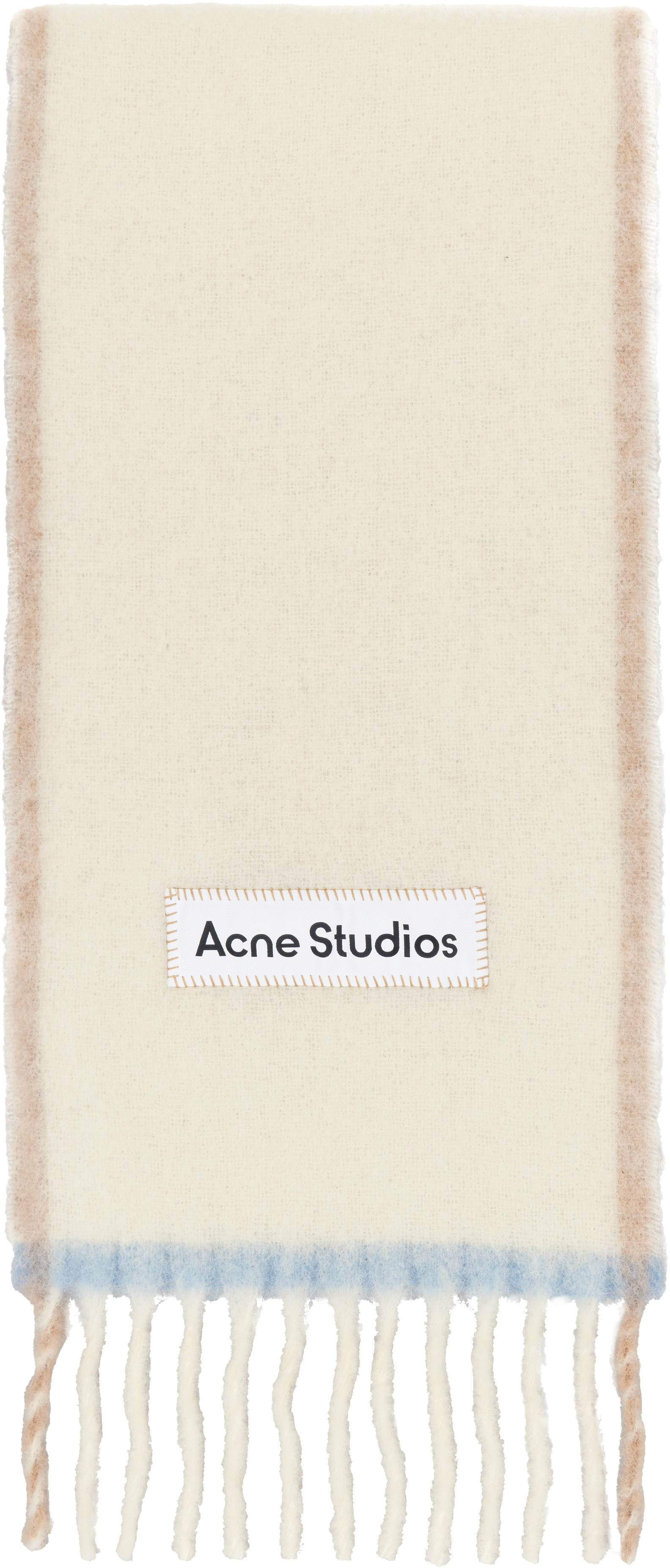 ACNE STUDIOS OFF-WHITE WOOL MOHAIR NARROW SCARF