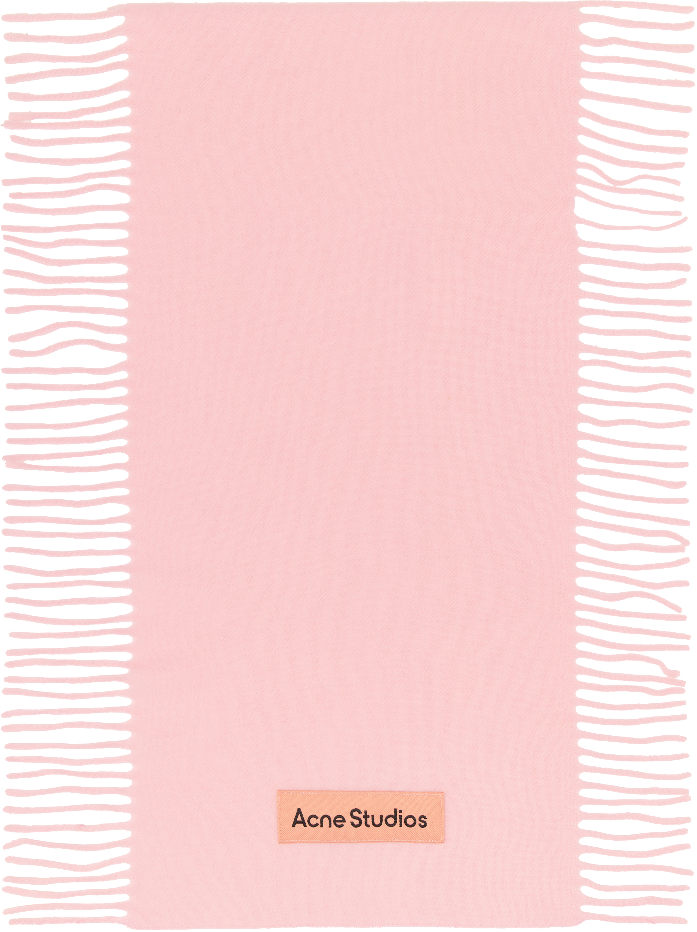 Acne Studios Pink Fringe Wool Scarf In 415 Pink