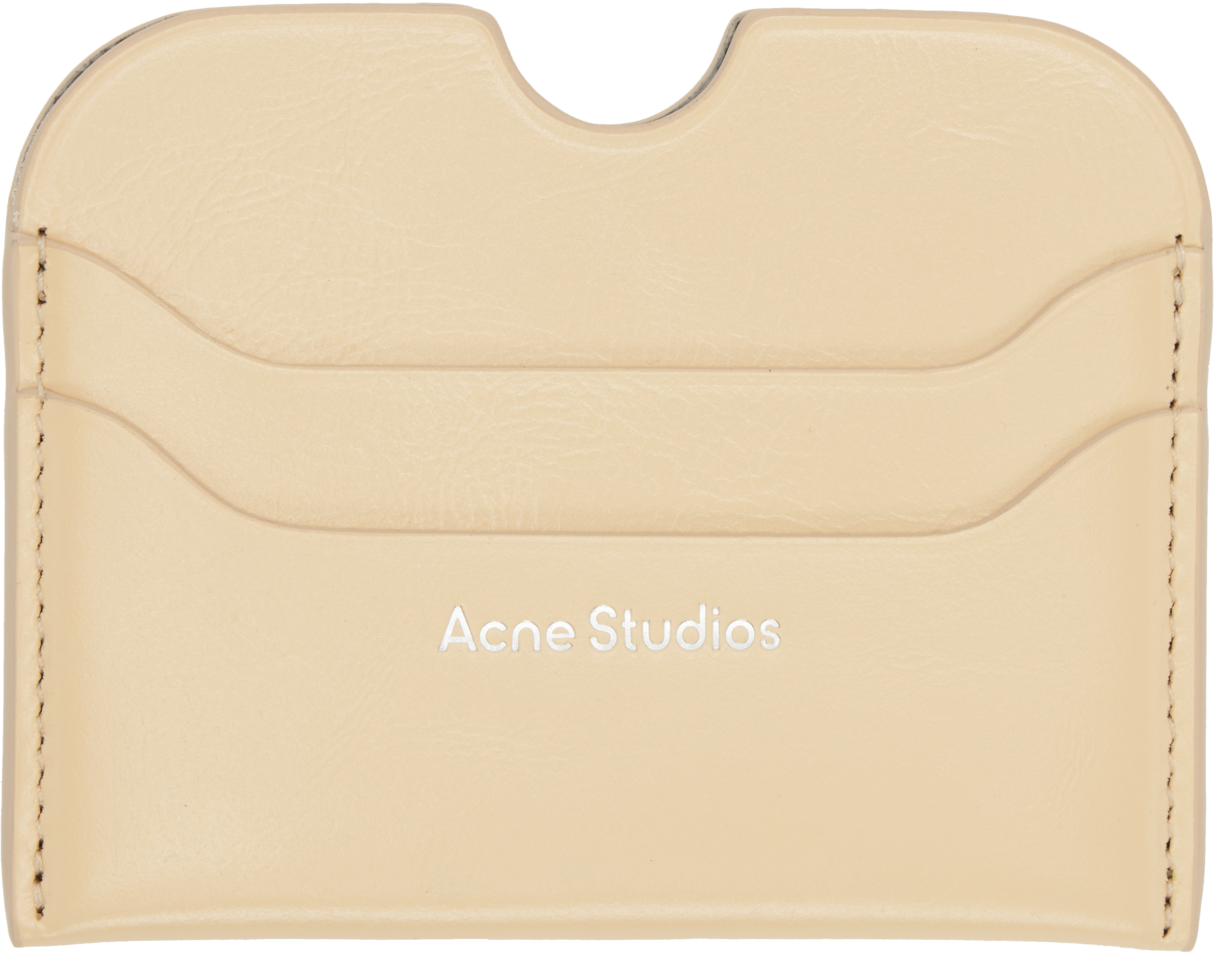 Acne Studios: イエロー レザー カードケース | SSENSE 日本