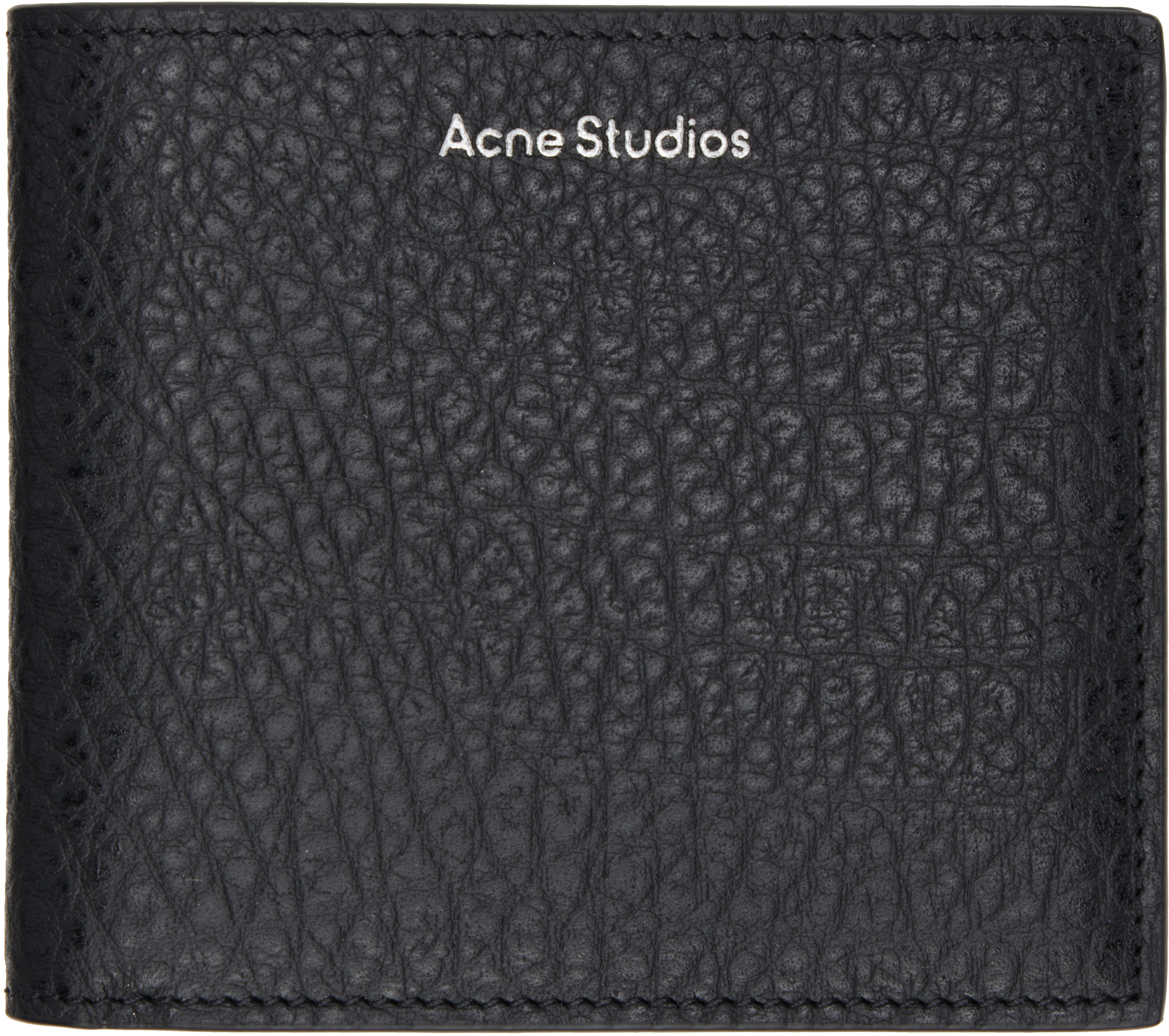 Acne Studios Folded Leather Wallet In 900 Black