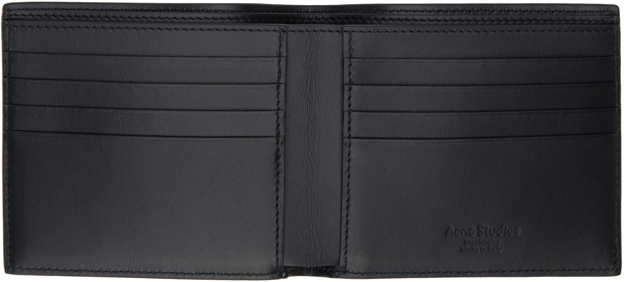 Acne Studios Folded Leather Wallet In 900 Black