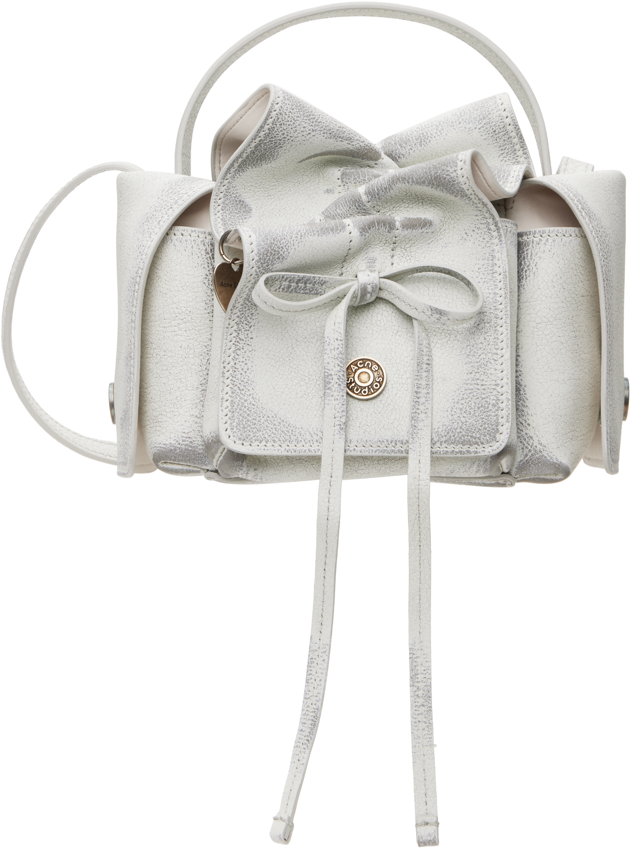 Acne Studios White Multipocket Mini Bag In Ahx White/grey