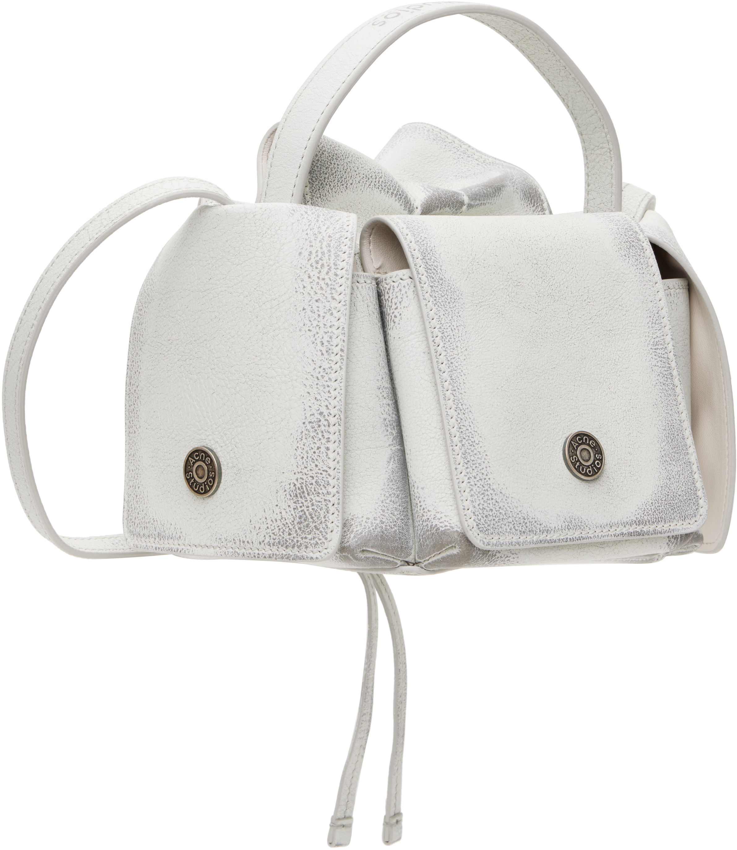 Acne Studios White Multipocket Mini Bag In Ahx White/grey