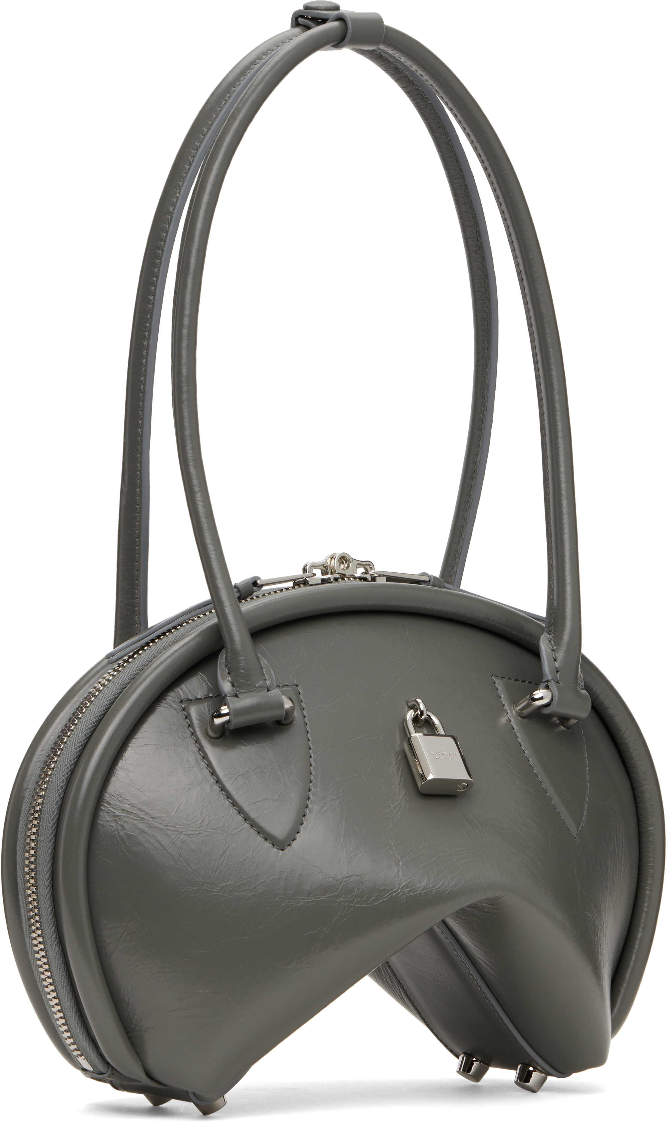 Acne Studios Gray Bowlina Mini Shoulder Bag In Z79 Charcoal Grey