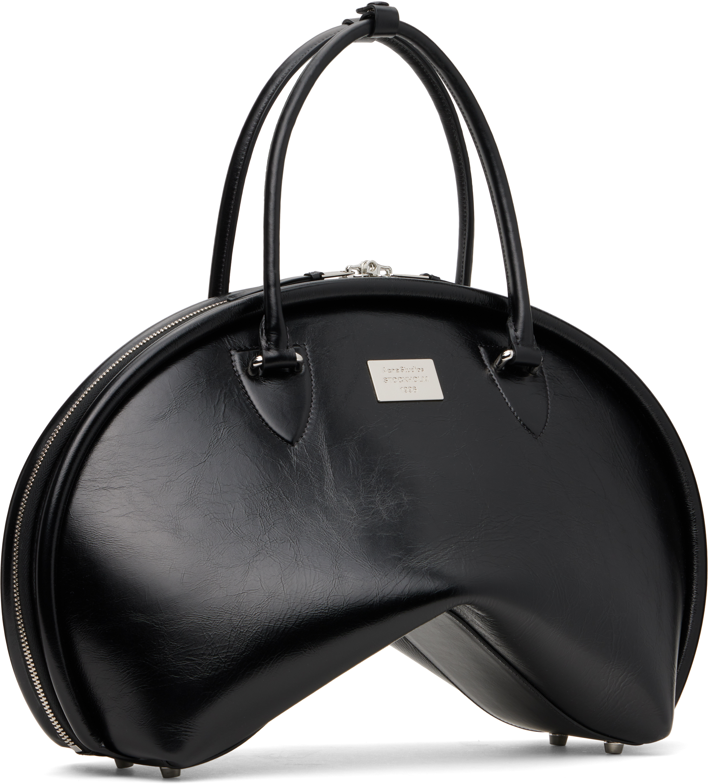 Acne Studios Black Bowlina Shoulder Bag In 900 Black