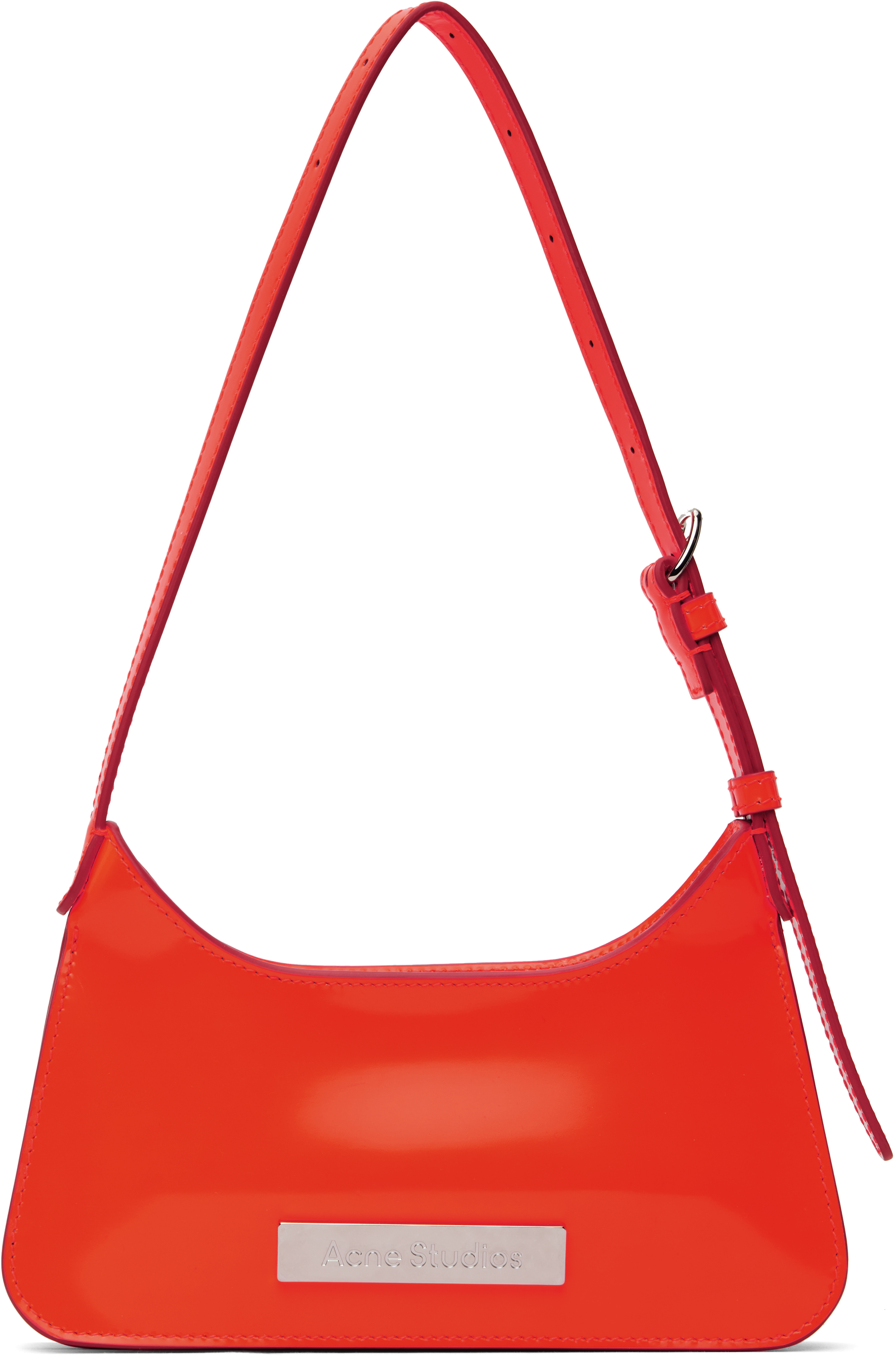 Acne Studios Orange Platt Micro Shoulder Bag In Bq7 Neon Red