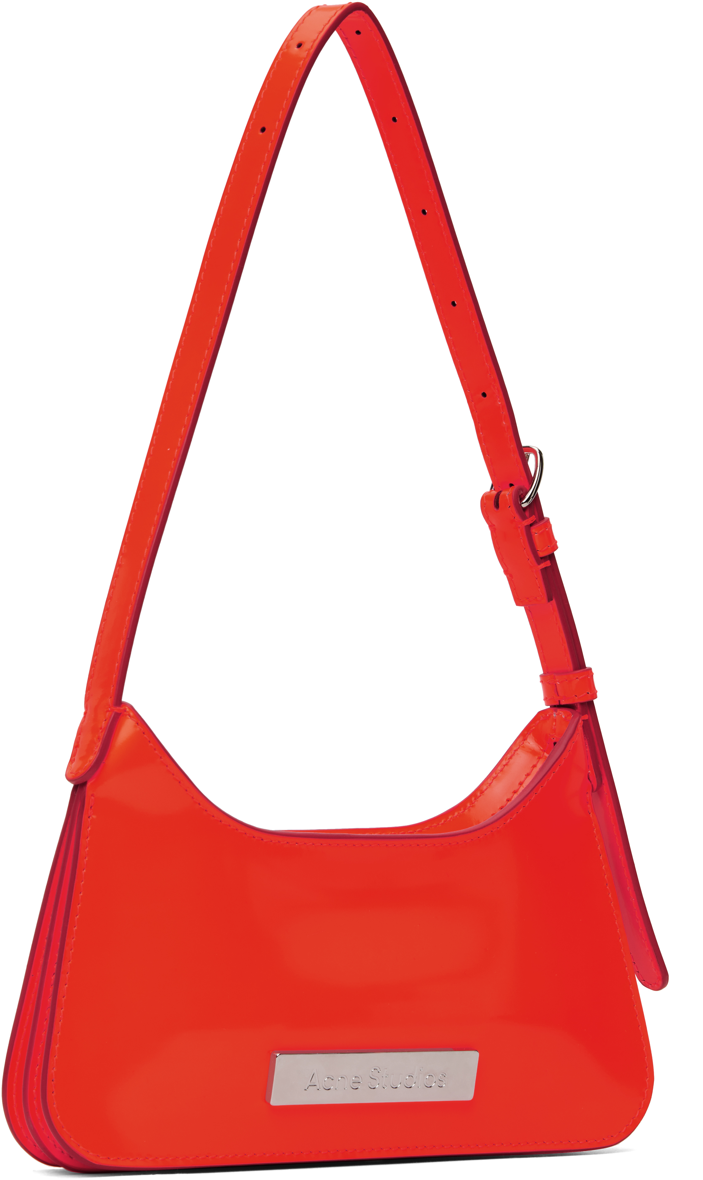 Acne Studios Orange Platt Micro Shoulder Bag In Bq7 Neon Red