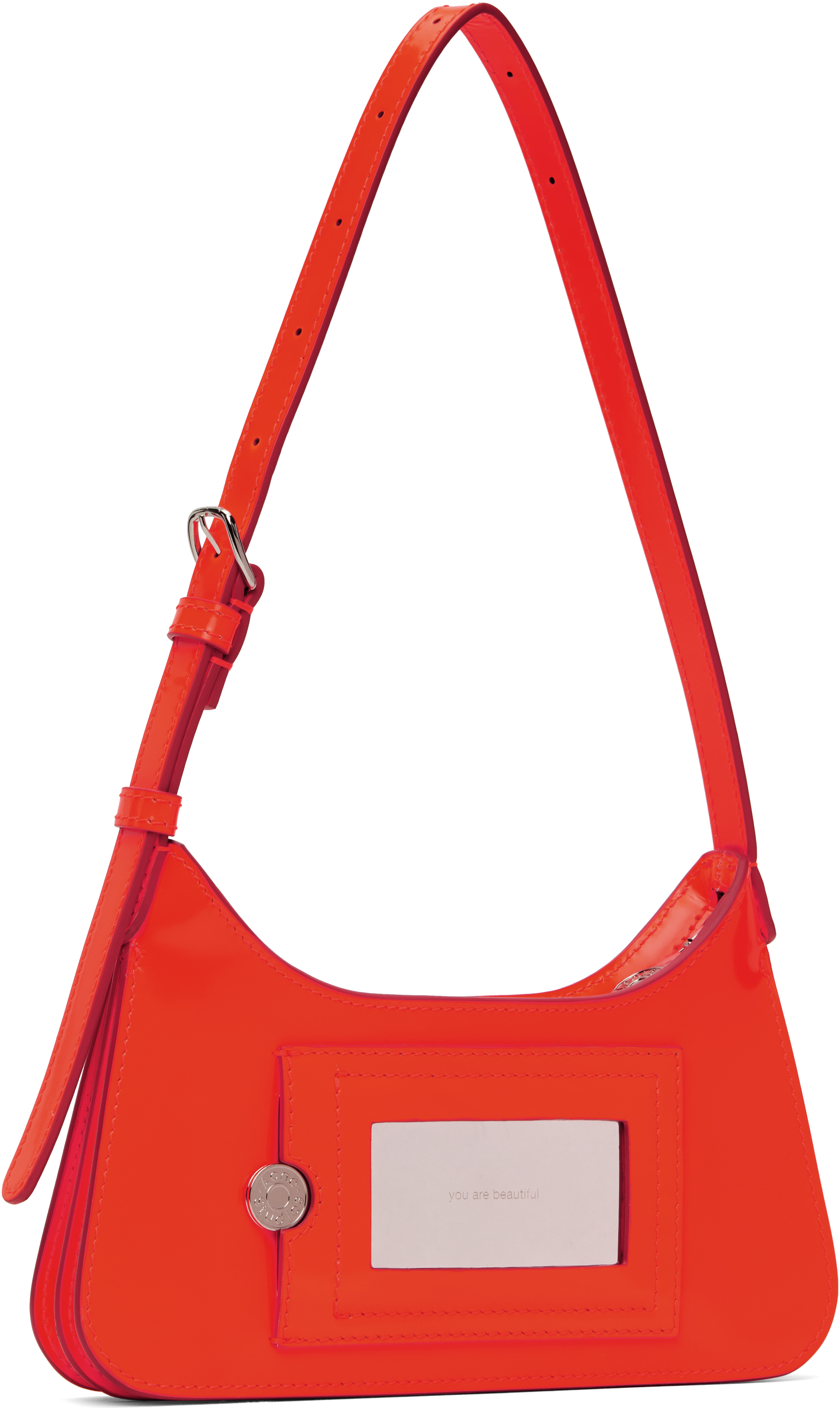 Acne Studios Orange Platt Micro Shoulder Bag In Bq7 Neon Red