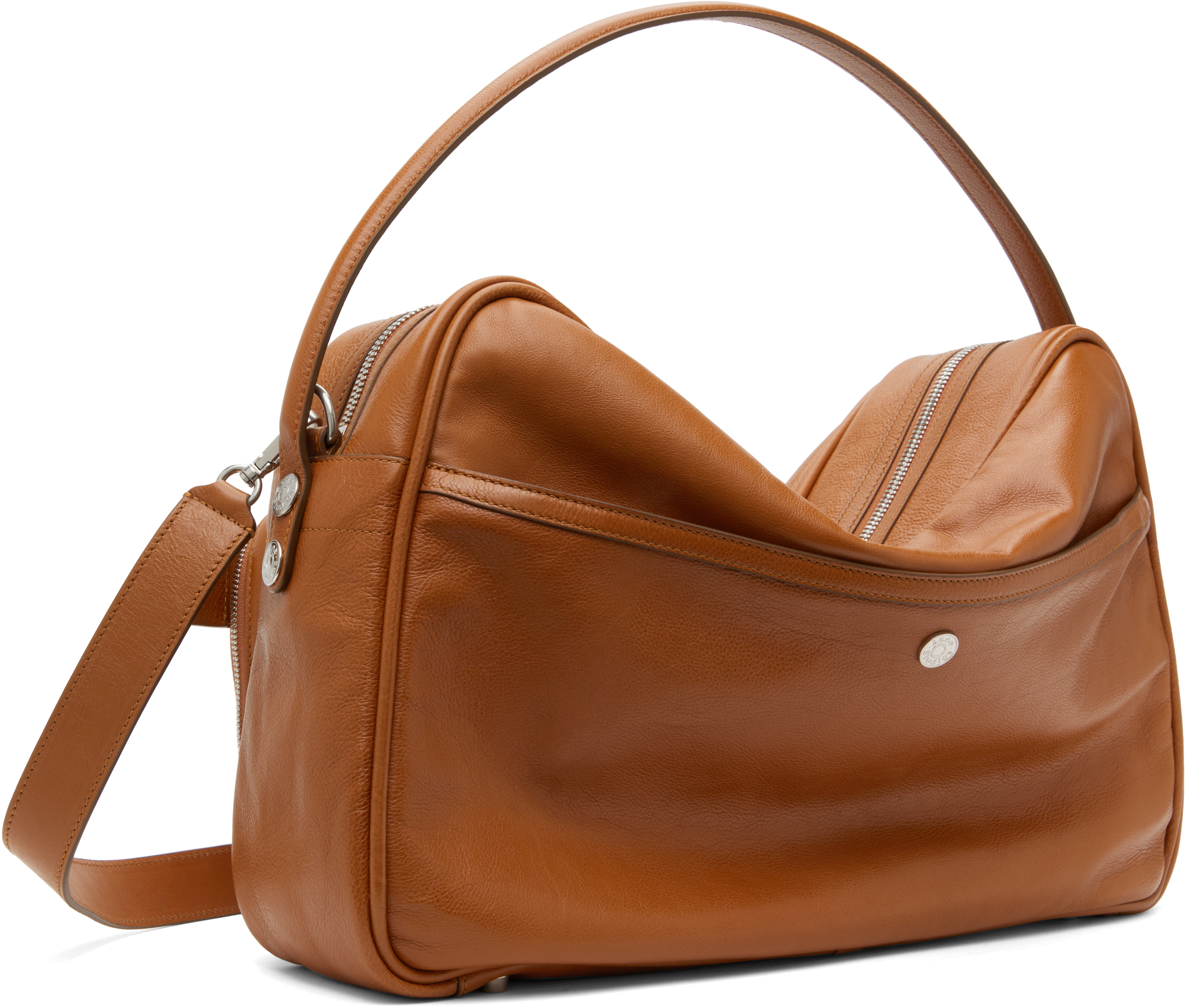 Acne Studios Brown Camero Camera Shoulder Bag In 295 Cognac Brown