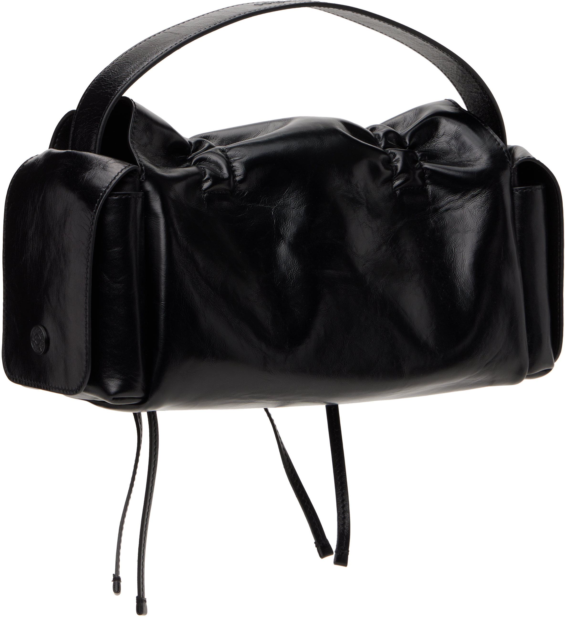 Acne Studios Bow-detail Leather Tote Bag In 900 Black