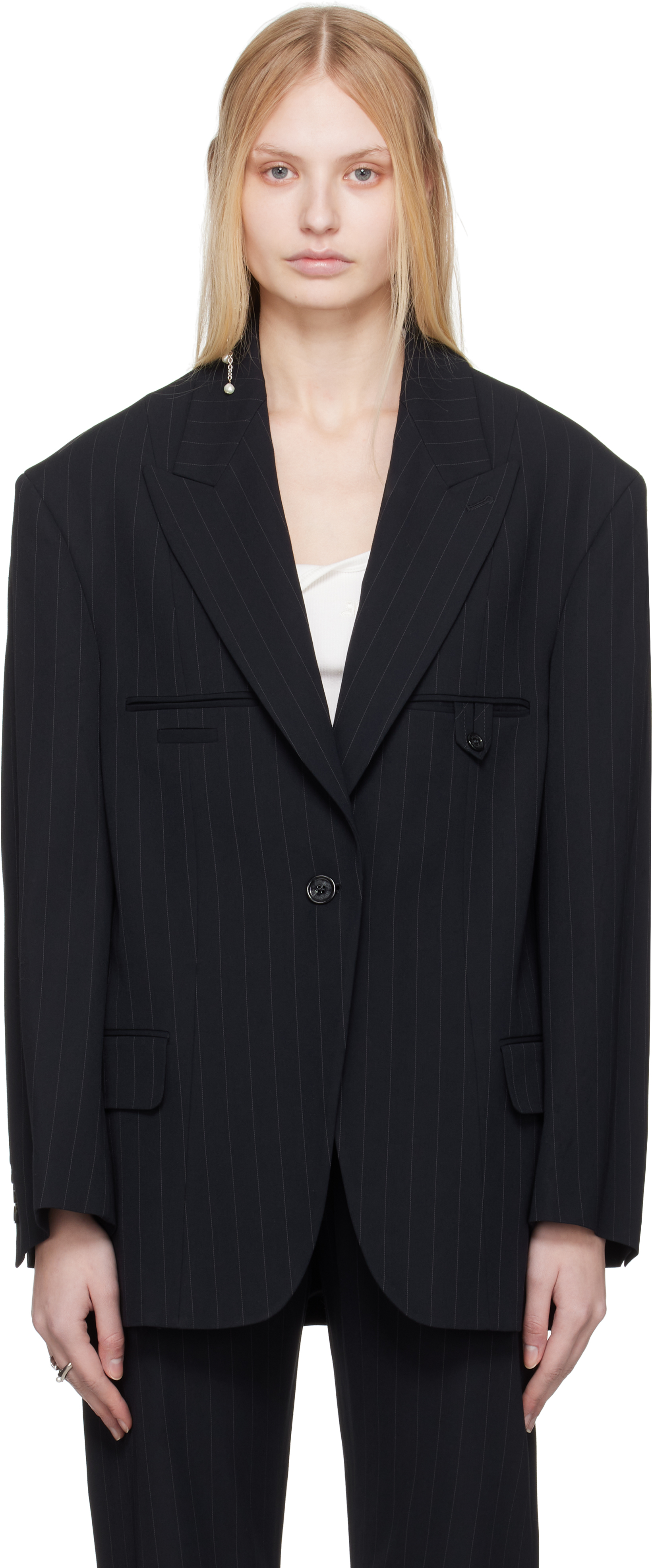【関税込み】Acne Studios ネイビー シングルジャケット ACNE STUDIOS | テーラードジャケット ネイビー メンズ | YOOX