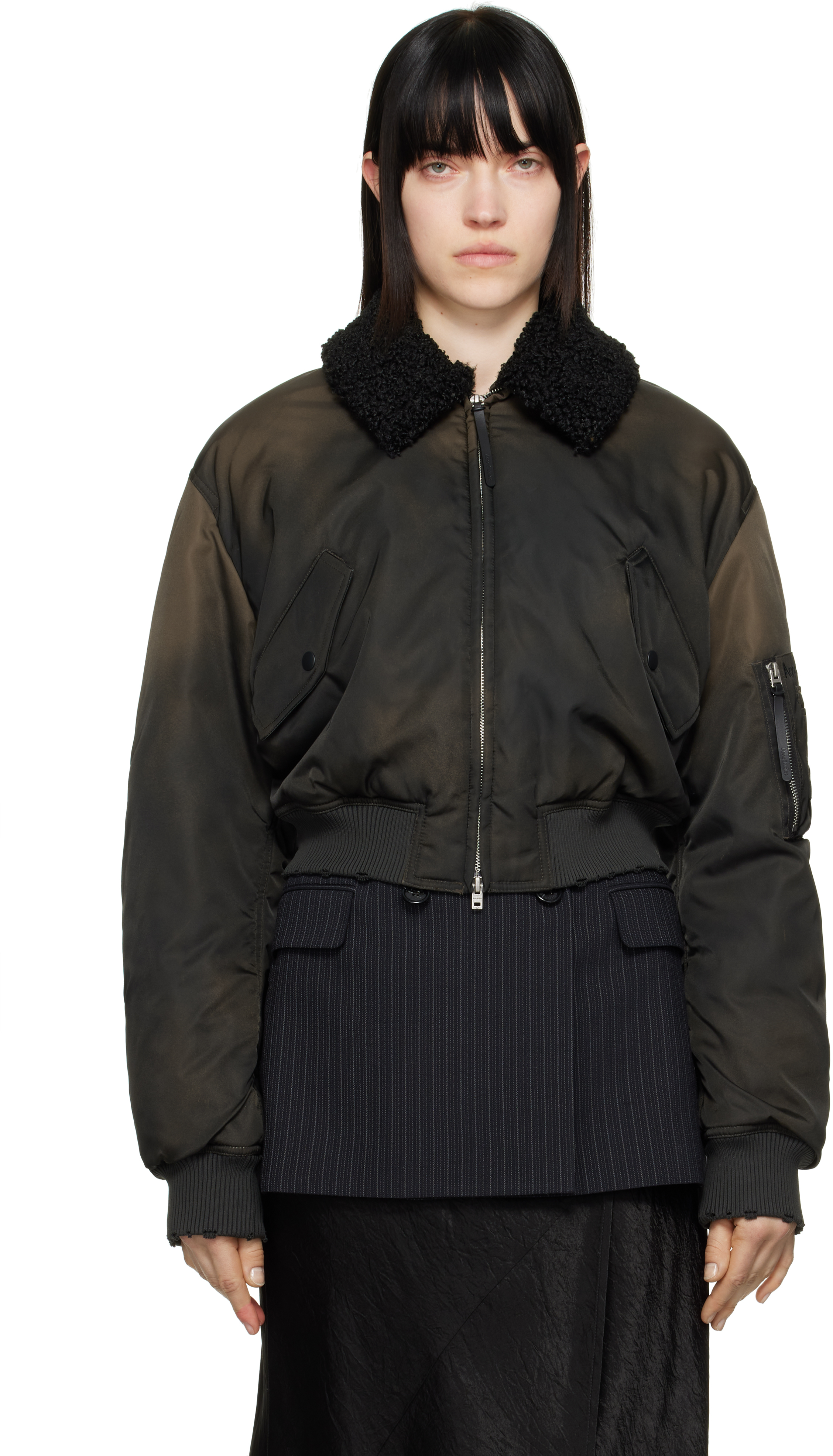 アルビ　acne studious ネイビー フード付き 中綿ウールコート ACNE STUDIOS(アクネストゥディオズ) 中綿ステンカラーコート