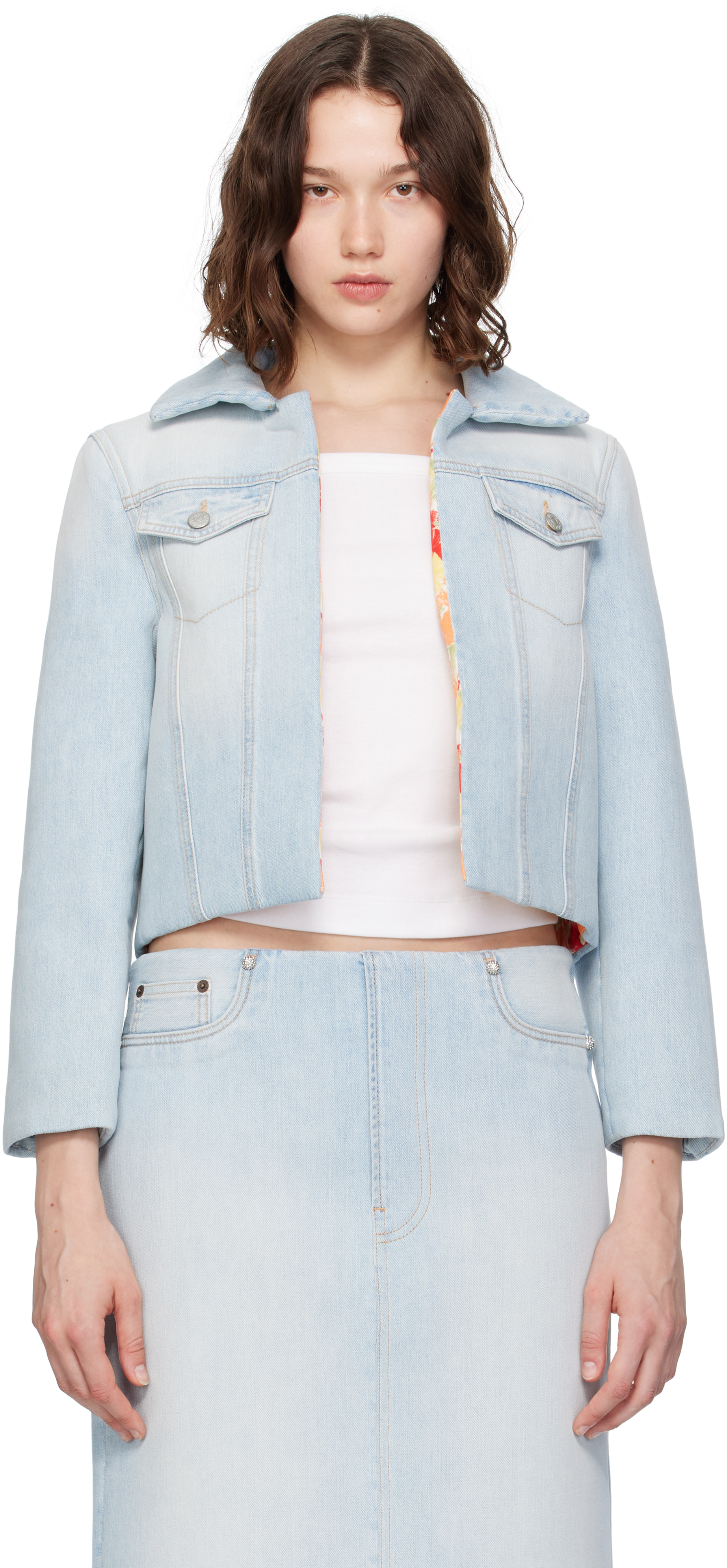 Blue Padded Denim Jacket