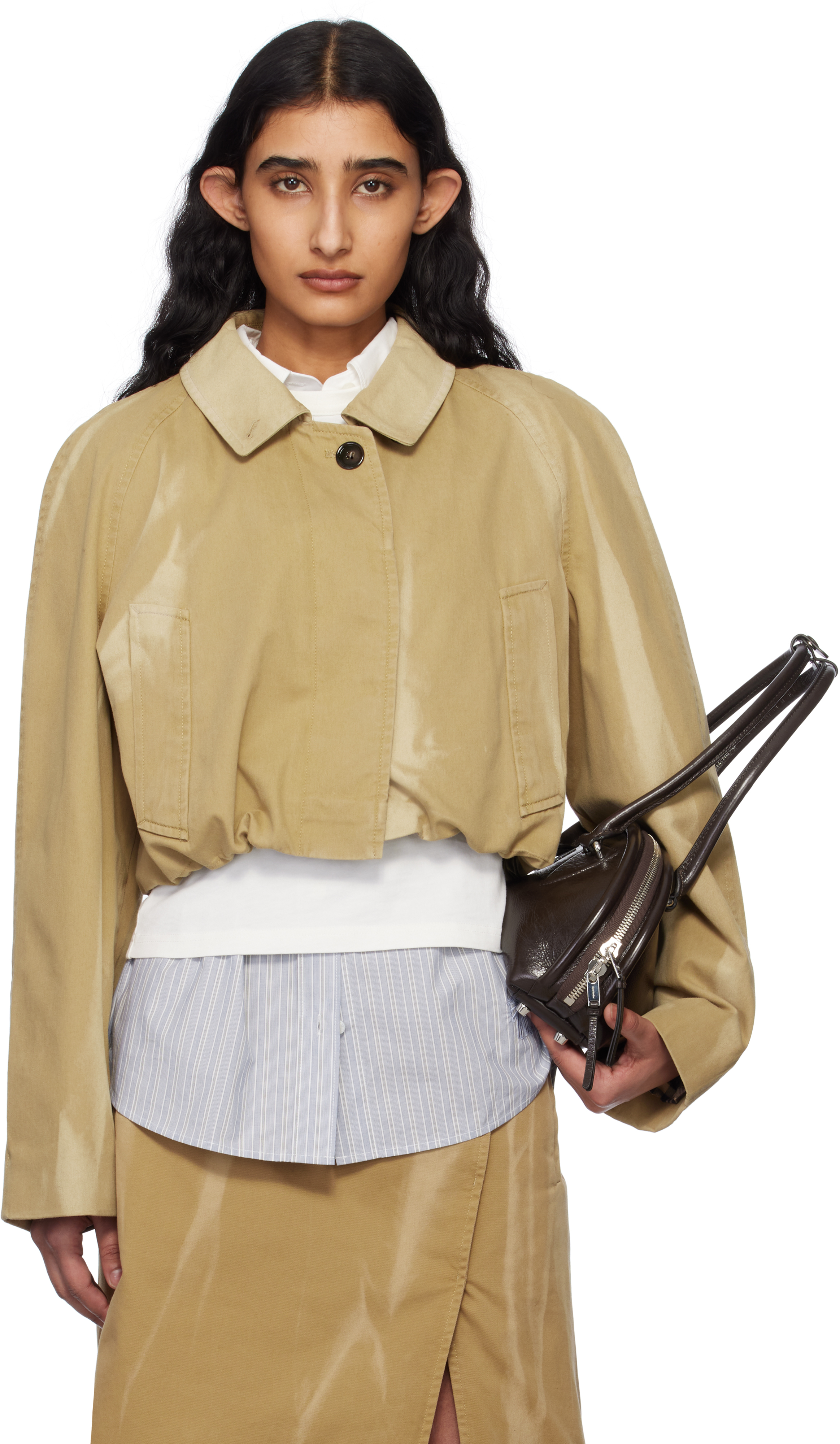 【関税込み】Acne Studios ベージュ ツイル ジャケット Acne Studios: ベージュ ツイル ジャケット | SSENSE 日本