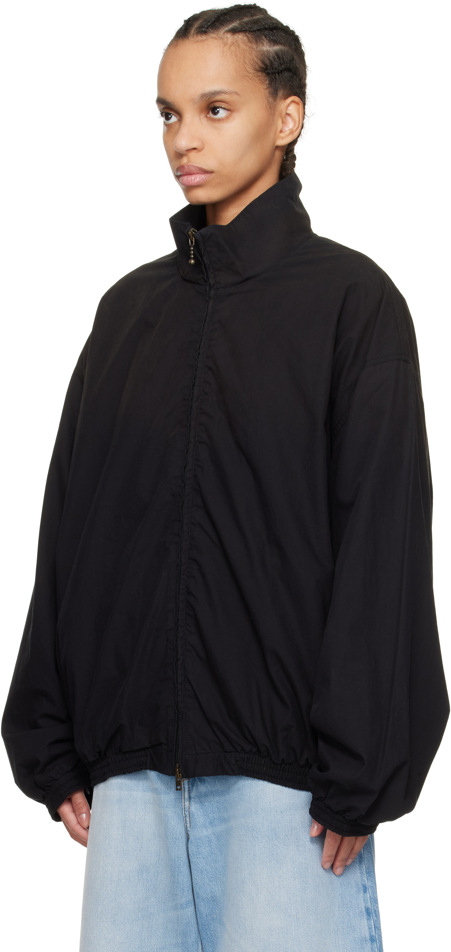 Acne Studios Black Logo Zipper Jacket In 900 Black