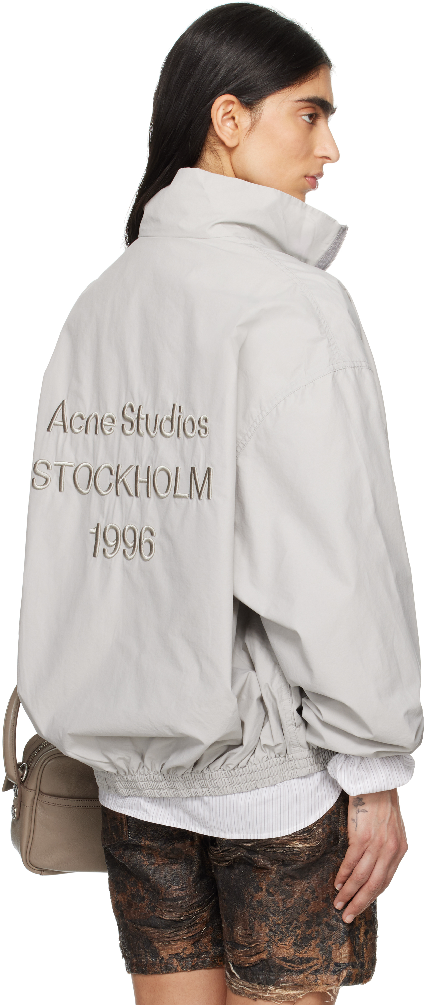 Acne Studios Gray Logo Jacket In 902 Grey