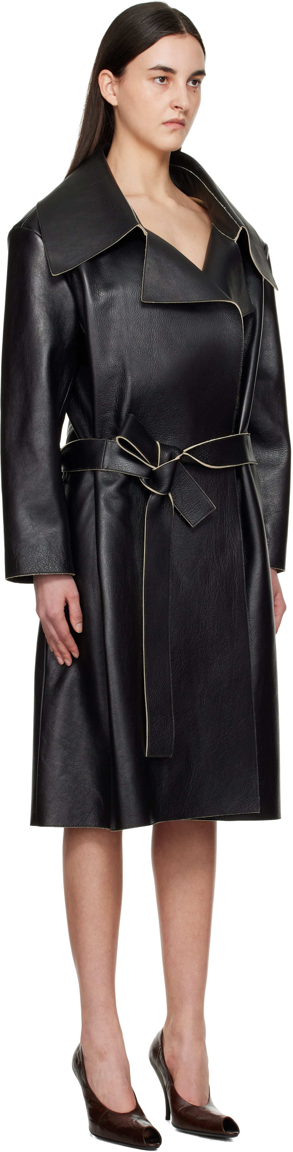 Acne Studios Black Double-breasted Leather Jacket In 900 Black