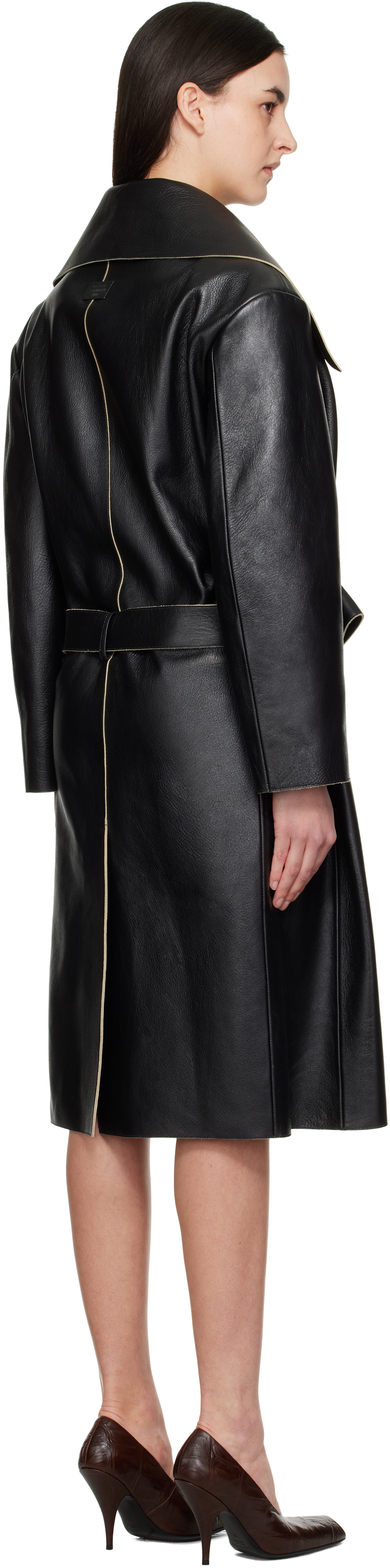 Acne Studios Black Double-breasted Leather Jacket In 900 Black