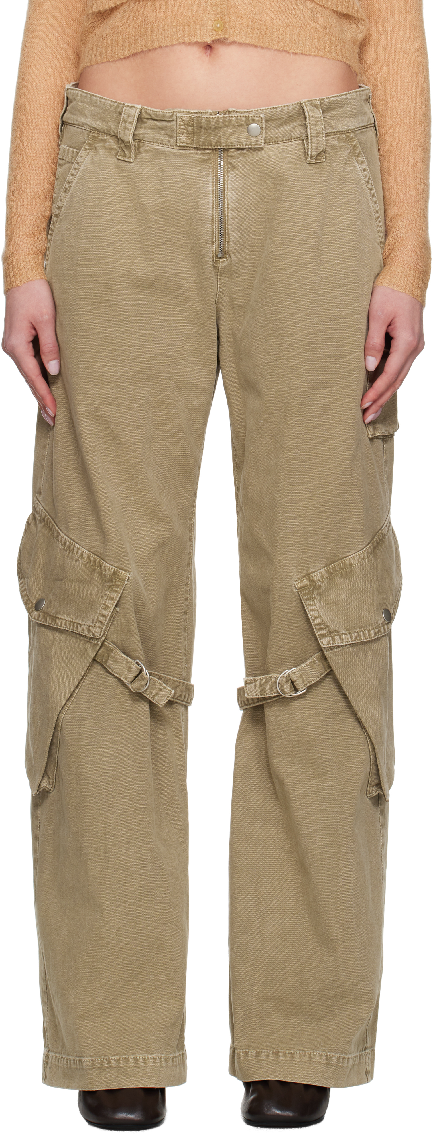 Acne Studios Mid-rise Cargo Pants In Dru Washed Beige