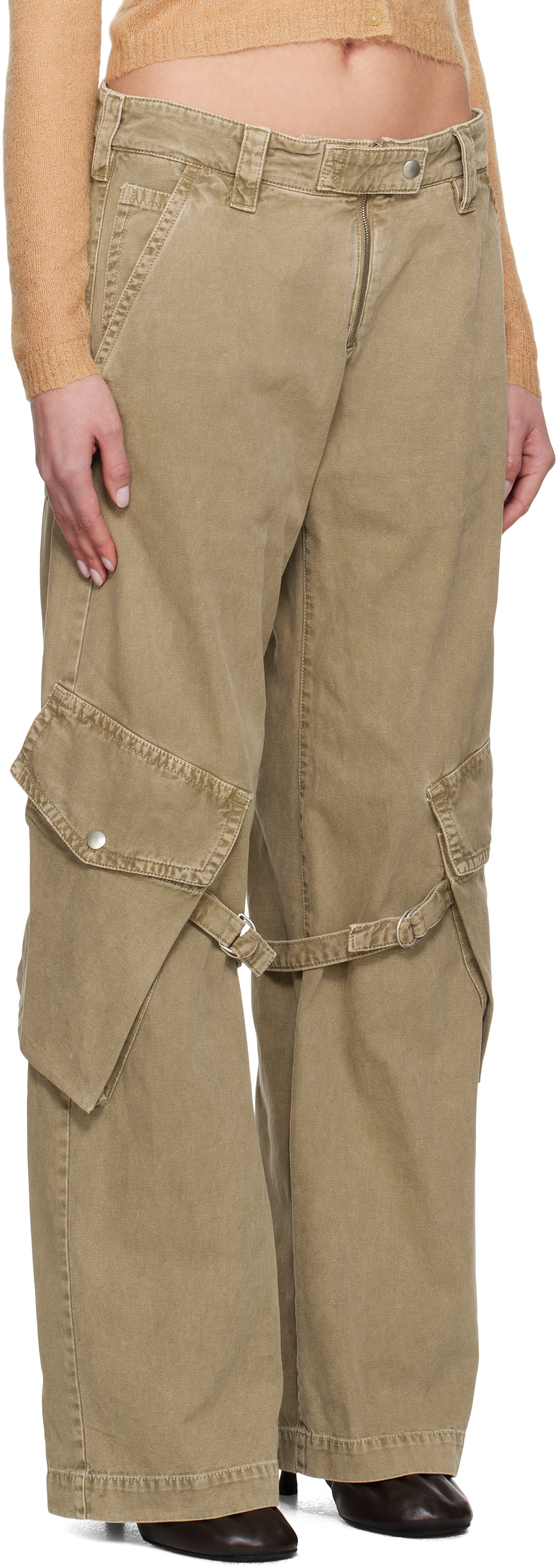 Acne Studios Mid-rise Cargo Pants In Dru Washed Beige