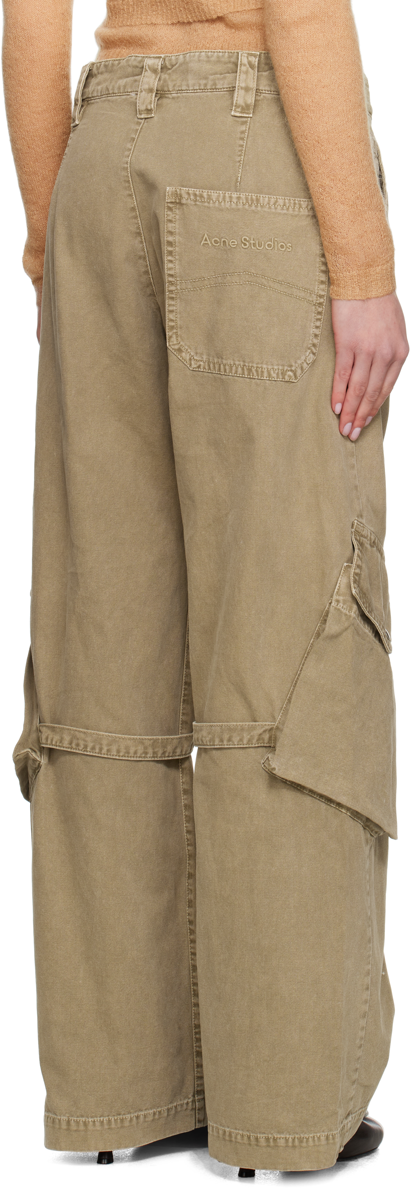 Acne Studios Mid-rise Cargo Pants In Dru Washed Beige