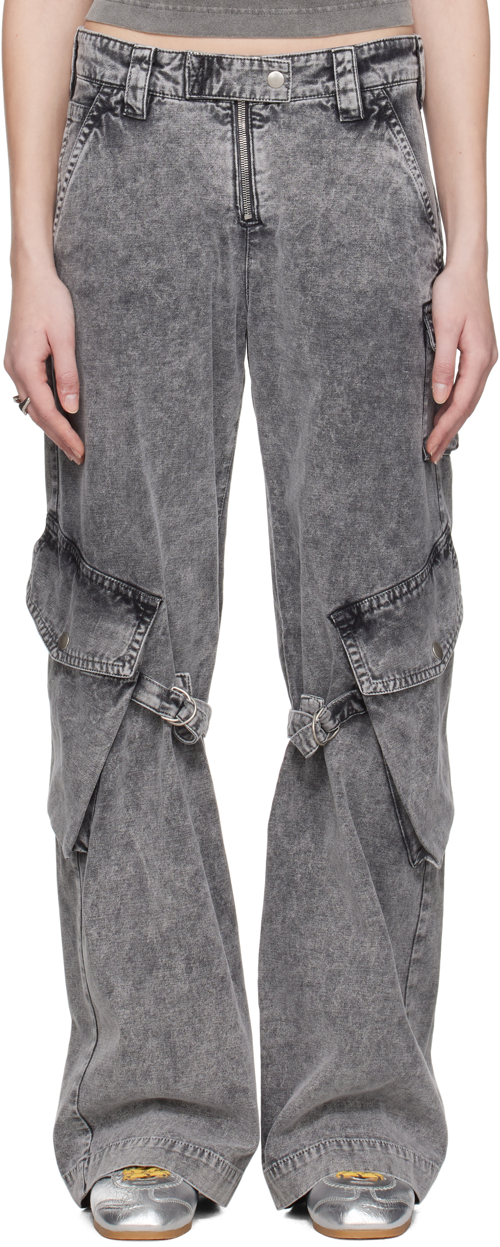 トップス Acne Studios Bla Konst cargo canvas 36 Gray Canvas Cargo Pants by Acne Studios on Sale