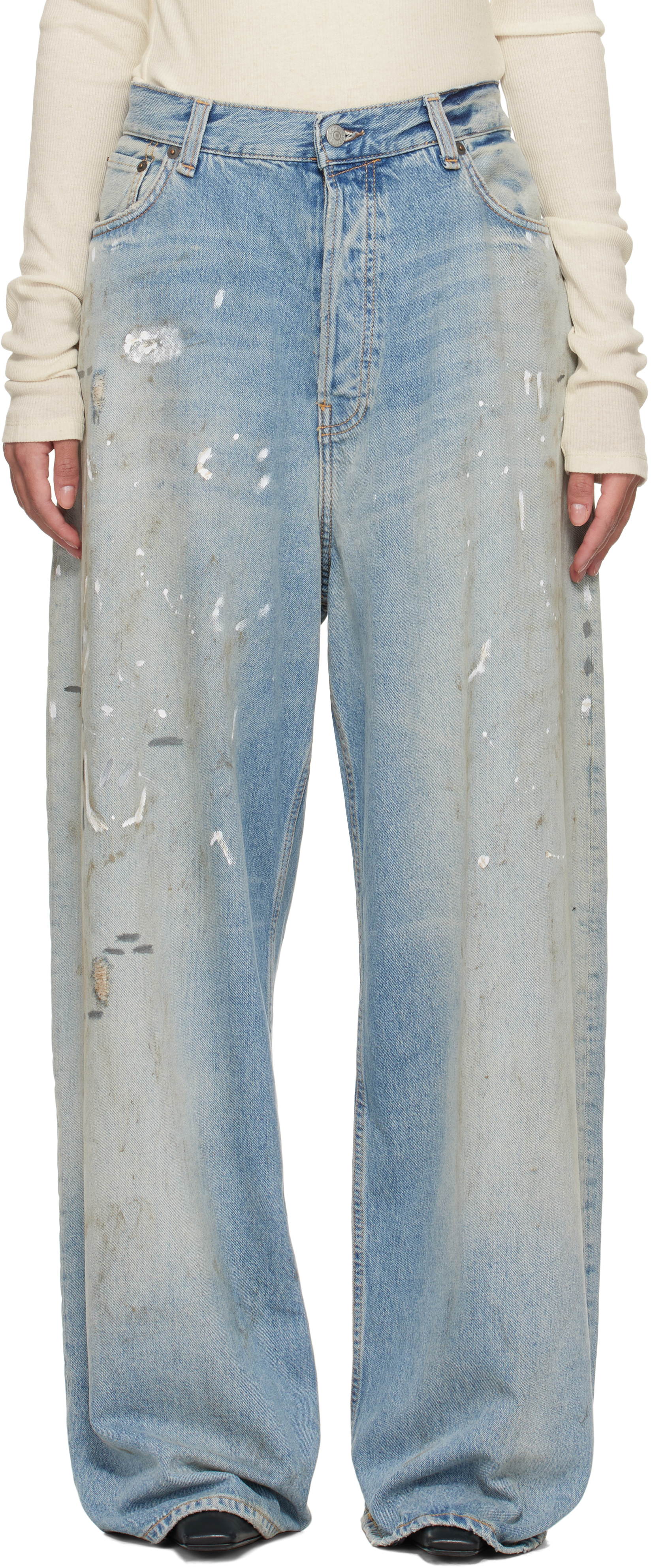 Acne Studios: Blue Super Baggy Fit 2023F Jeans | SSENSE