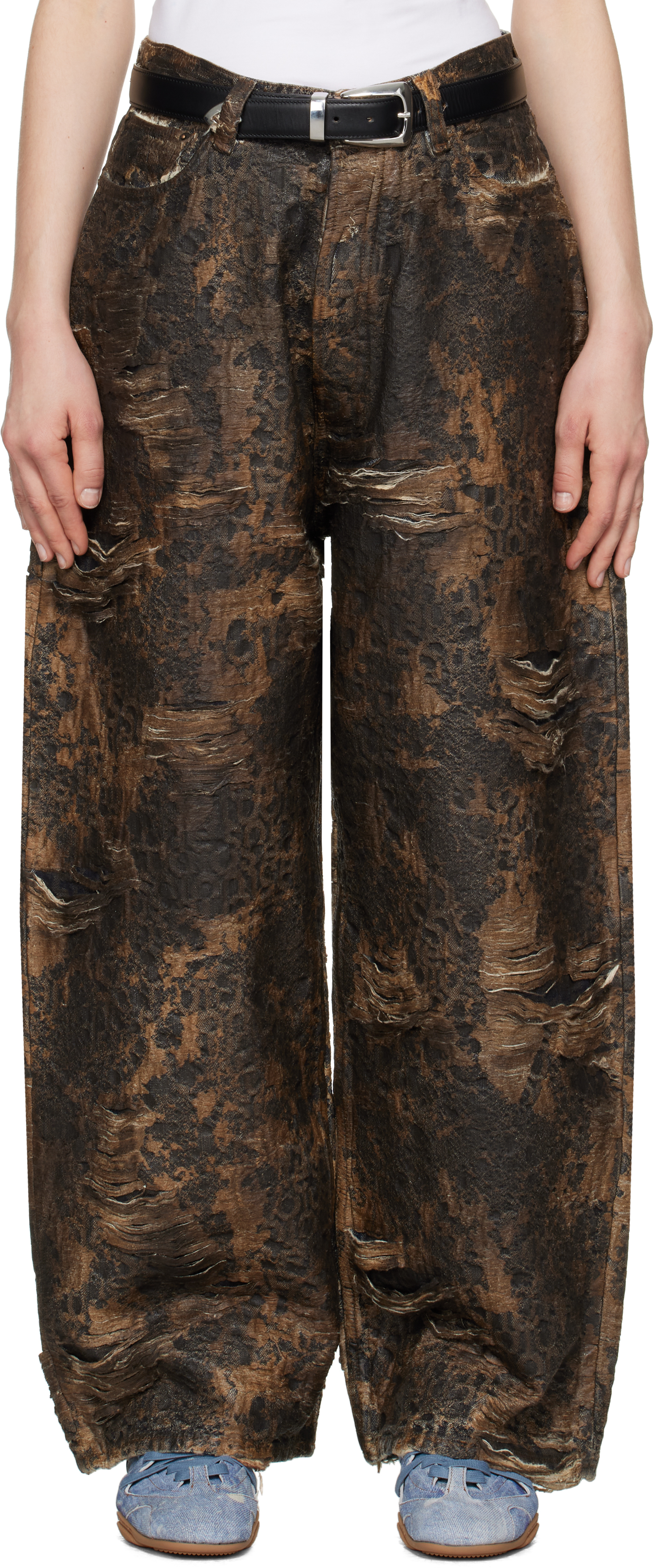 パンツ Acne Studios2023 Super Baggy Brown Waxed Brown Super Baggy-Fit 2023 Jeans by Acne Studios on Sale