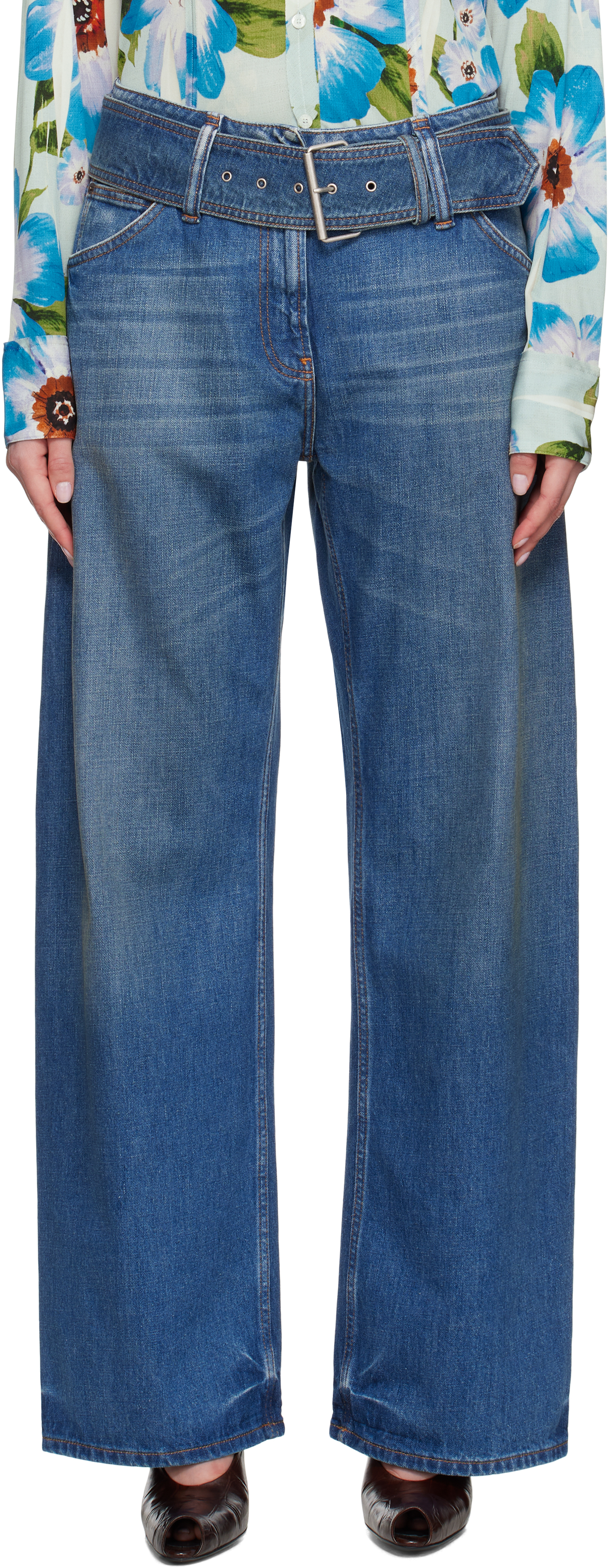 【関税込み】Acne Studios ブルー ベルト ジーンズ Acne Studios: ブルー ベルト ジーンズ | SSENSE 日本