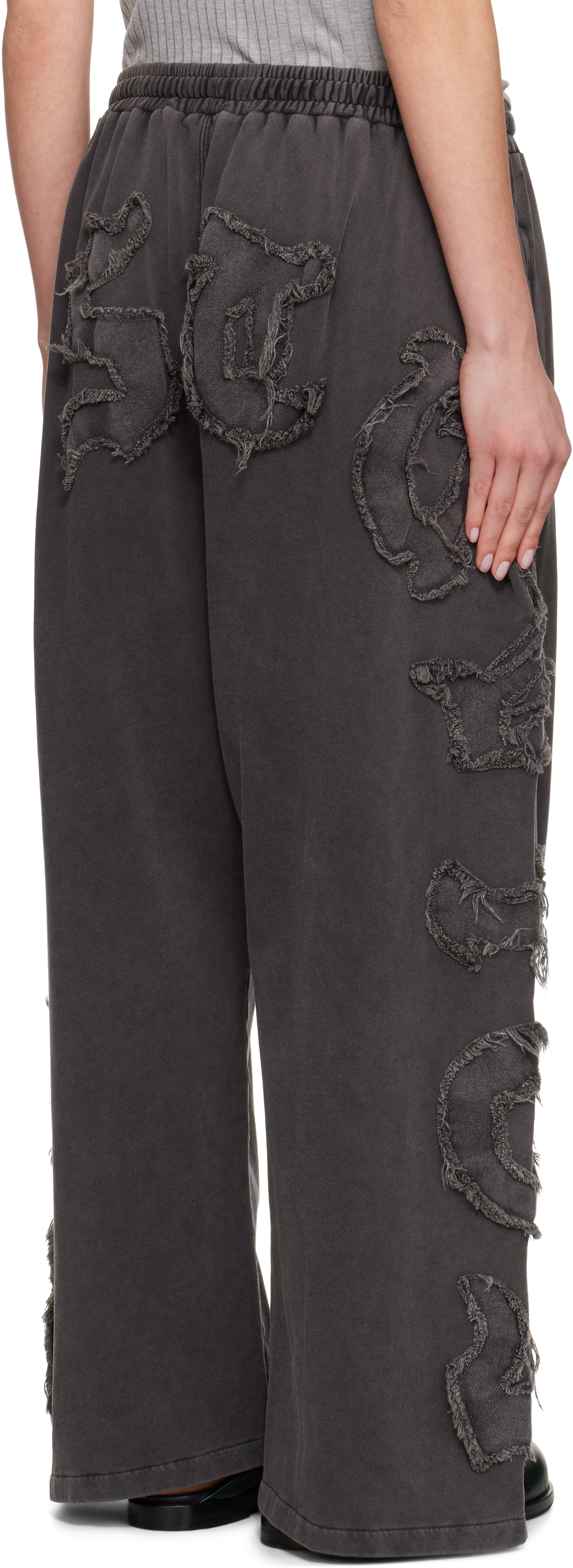 Acne Studios Black Logo Lounge Pants In Bm0 Faded Black