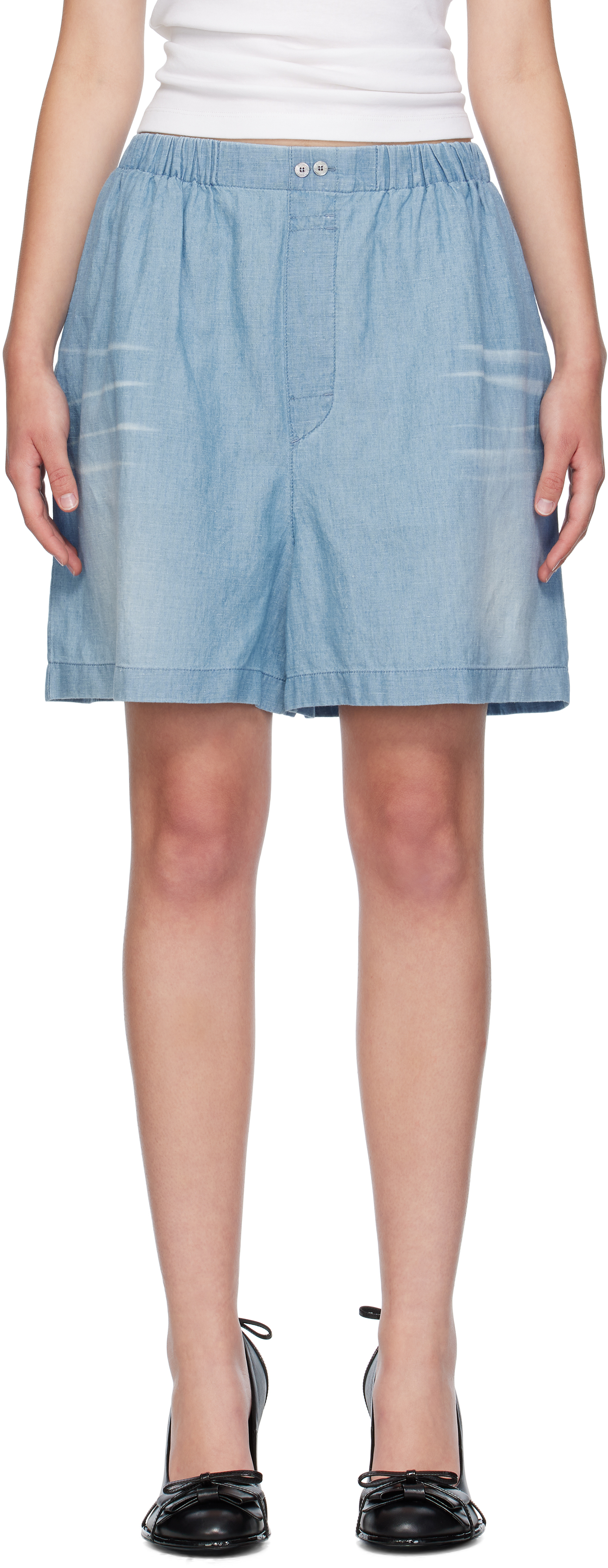 Blue Logo Stamp Shorts