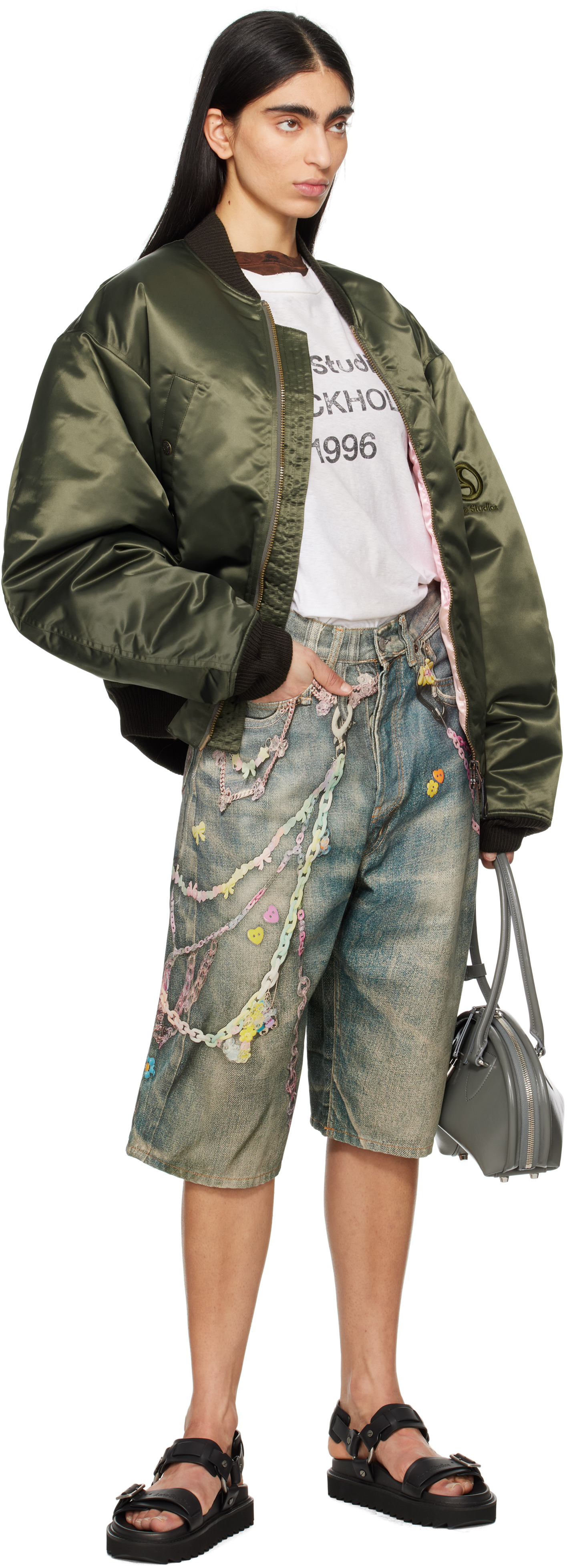 Acne Studios Blue Loose Fit Denim Shorts In Auz Mid Blue