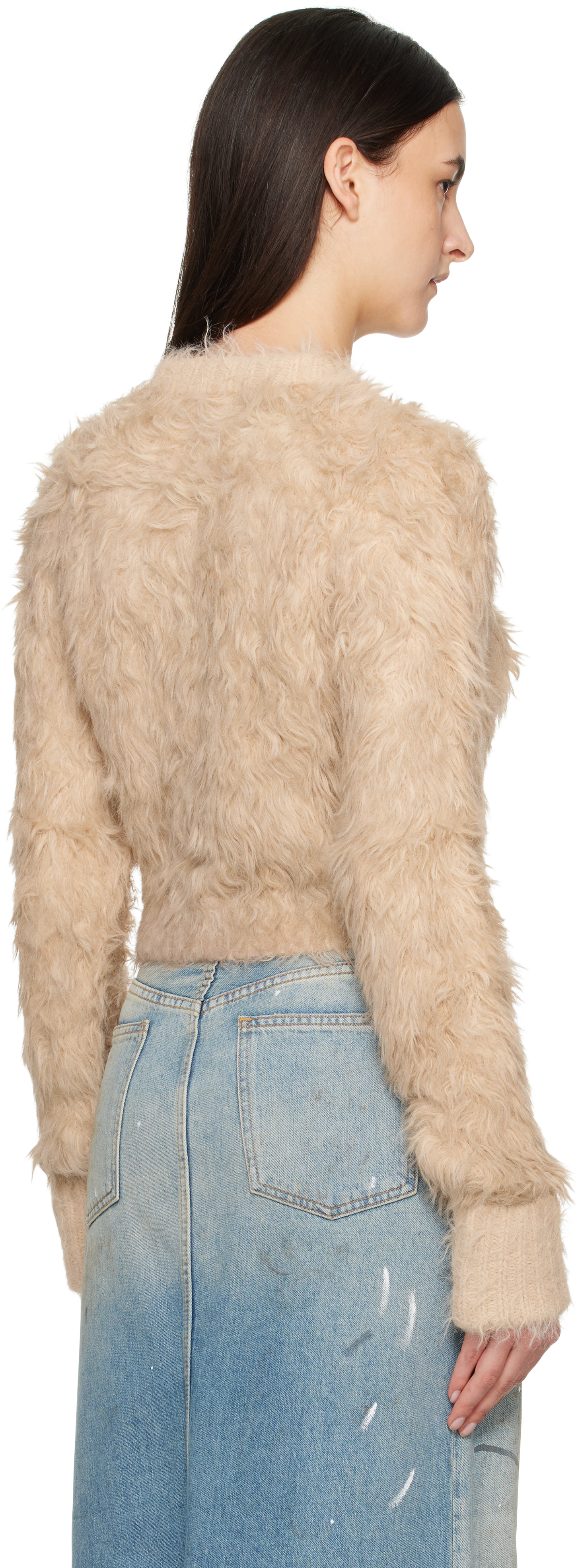 Acne Studios Beige Textured Cardigan In Aek Beige