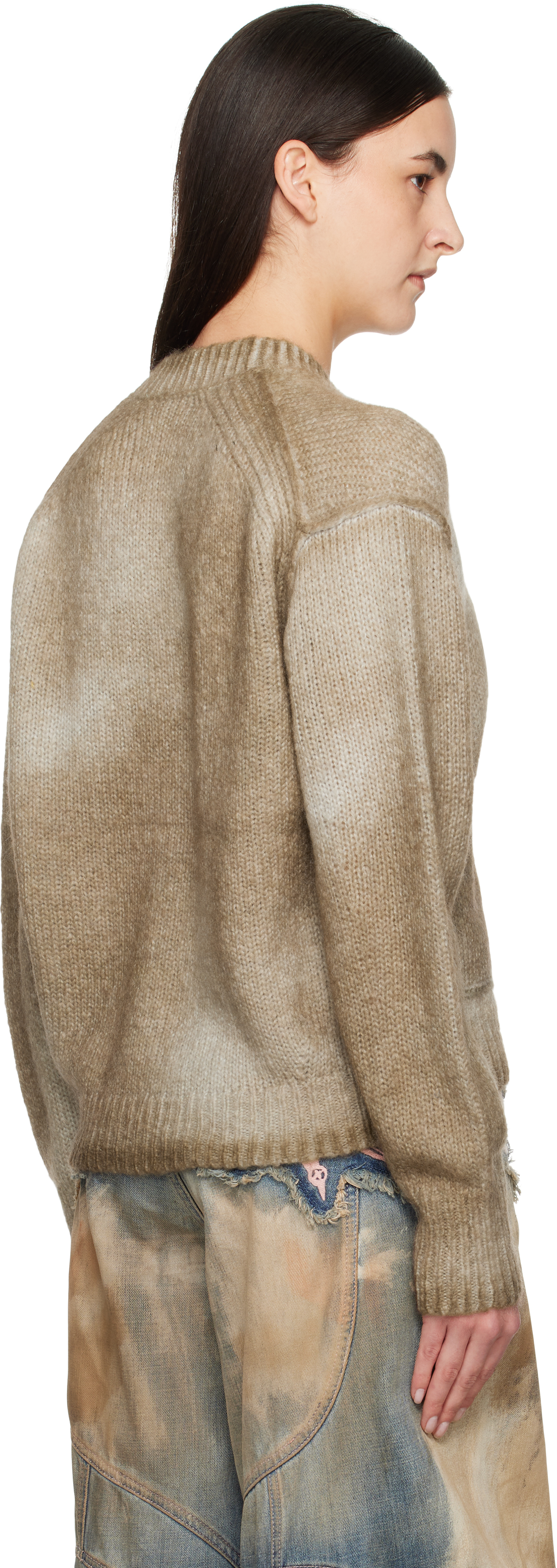 Acne Studios Beige Sprayed Finish Cardigan In Ady Mushroom Beige