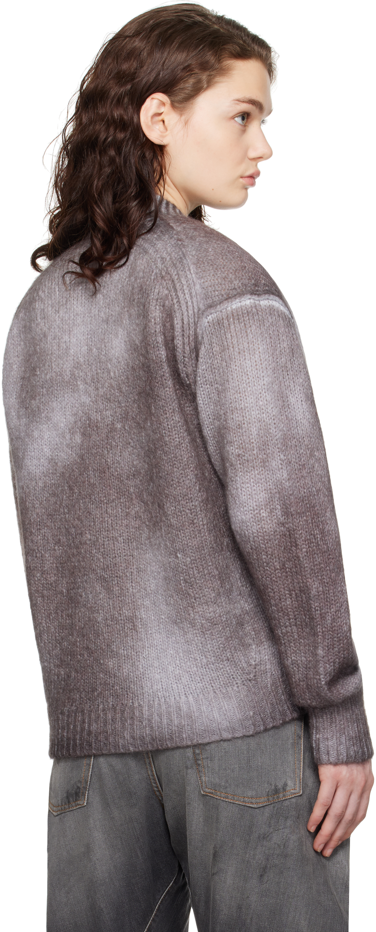 Acne Studios Gray Sprayed Finish Cardigan In Aa2 Anthracite Grey