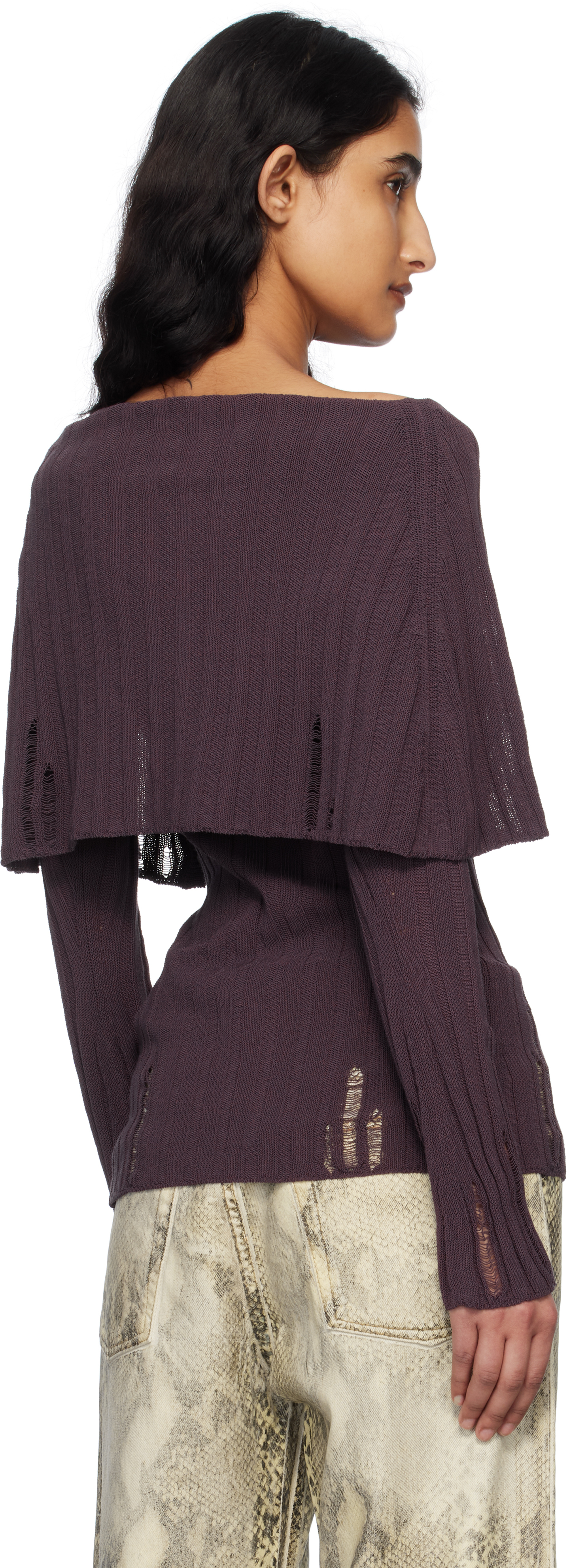 Acne Studios Burgundy Rib-knit Cardigan In Bpw Dark Burgundy