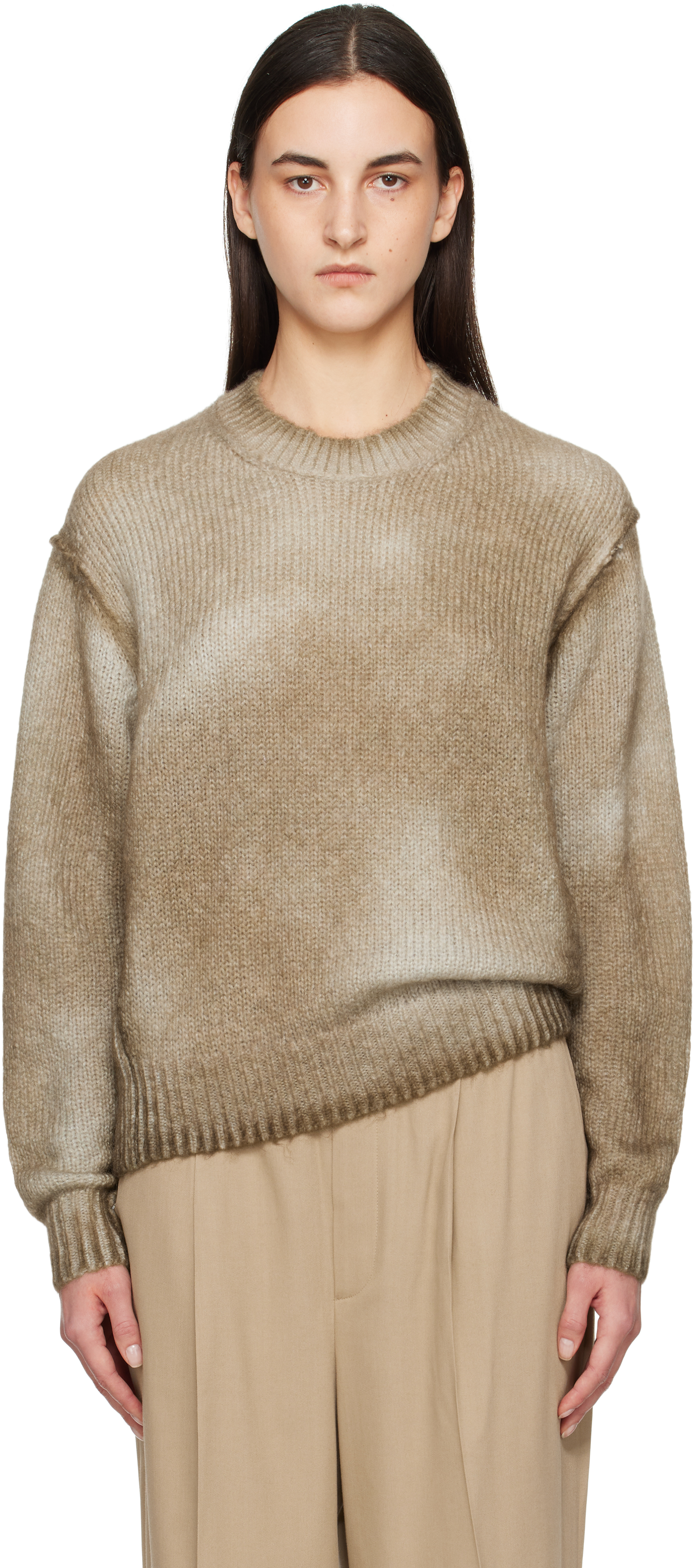 Acne Studios Beige Sprayed Finish Sweater In Ady Mushroom Beige