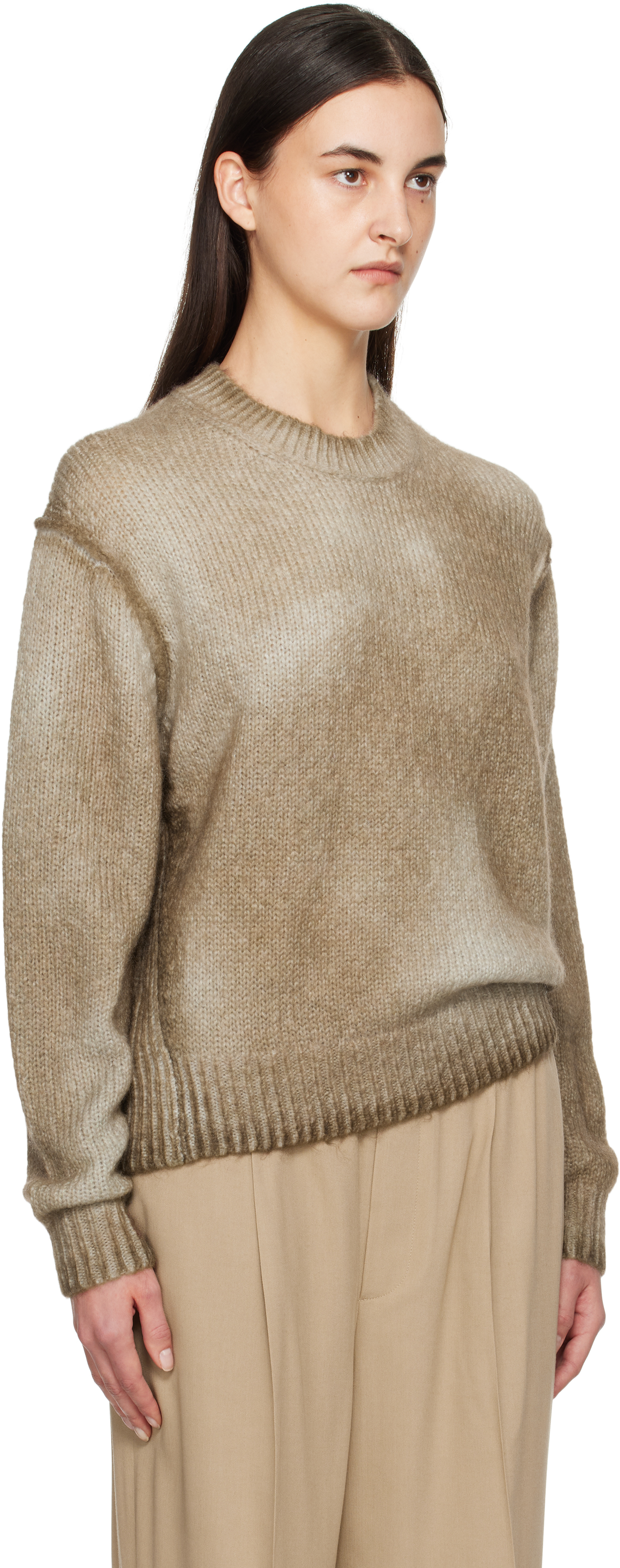 Acne Studios Beige Sprayed Finish Sweater In Ady Mushroom Beige