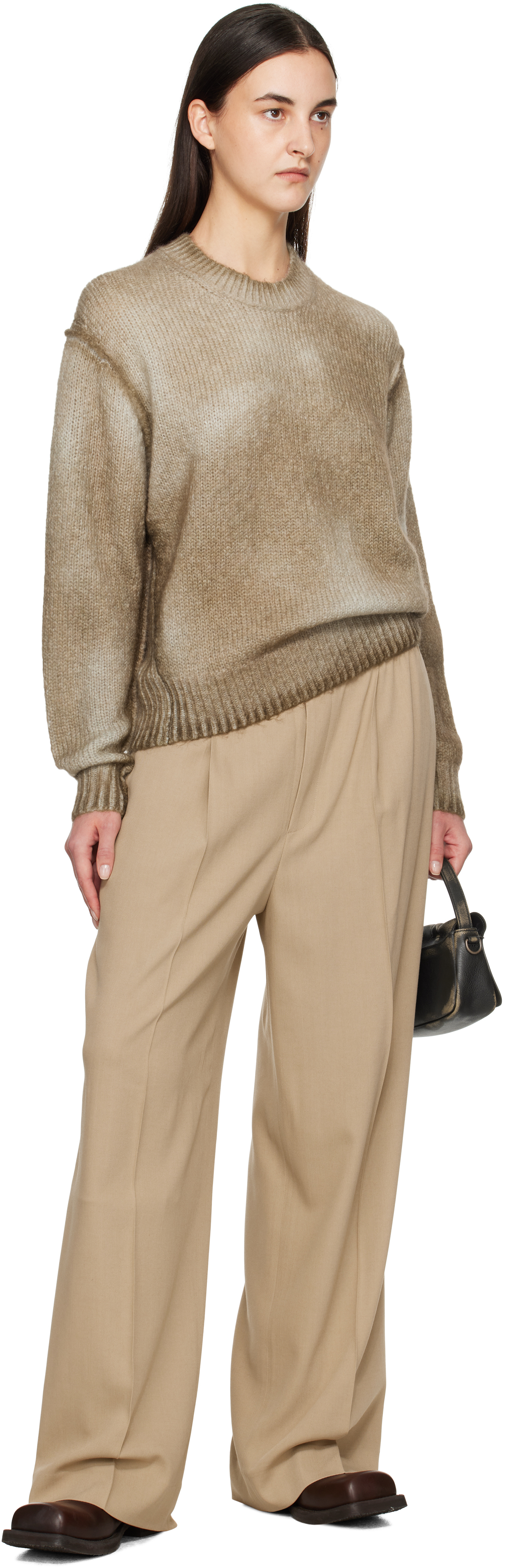 Acne Studios Beige Sprayed Finish Sweater In Ady Mushroom Beige