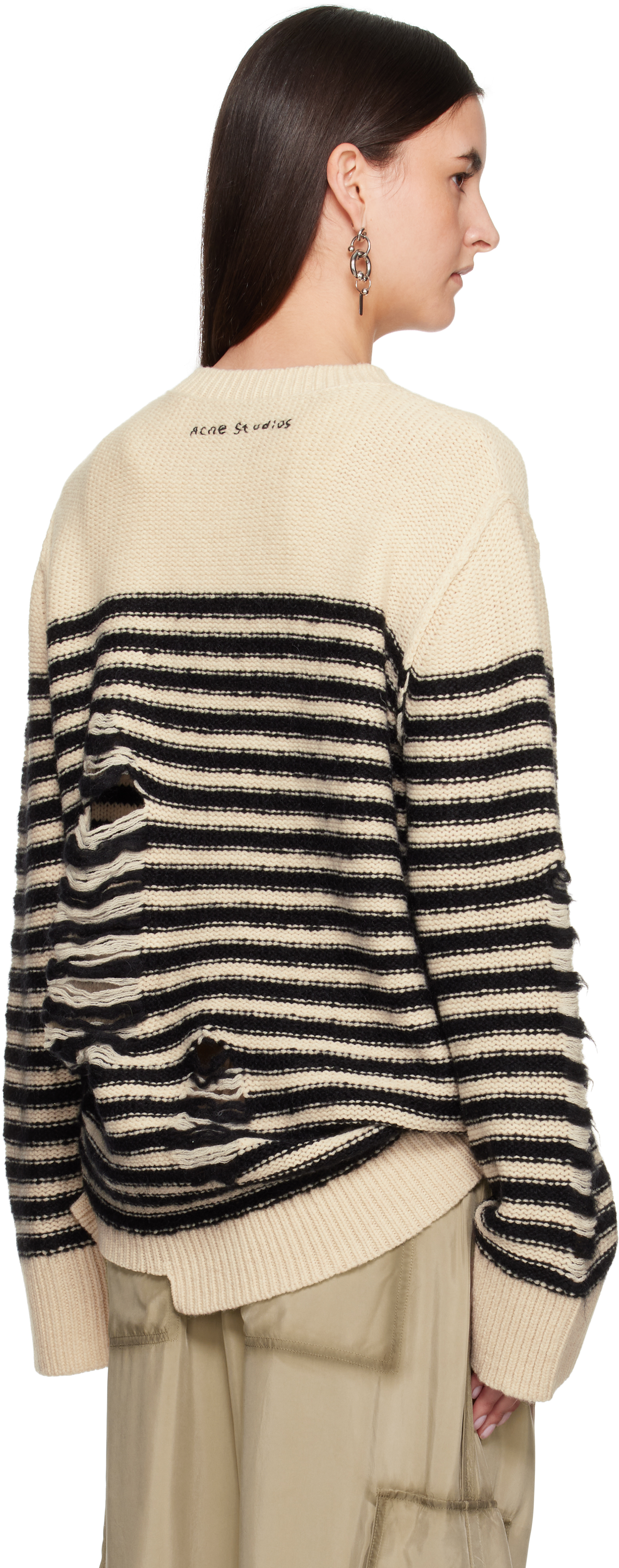 Acne Studios Fn Ux Knit000025 Clothing In Cw8 Black/oatmeal Me