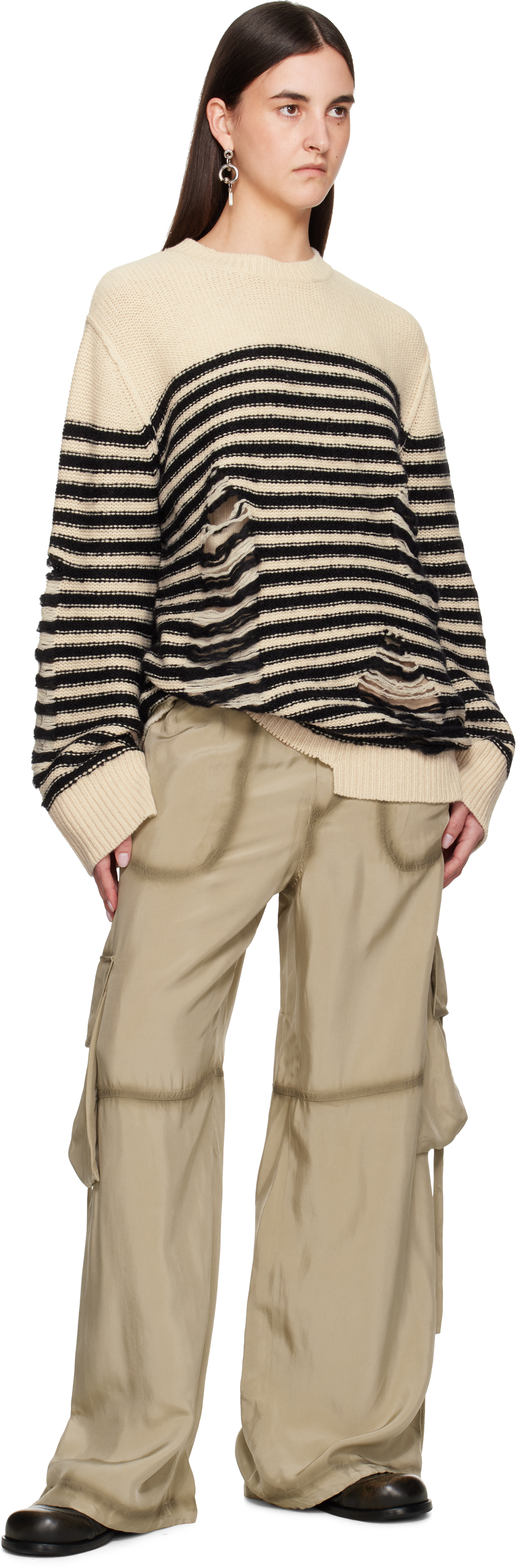 Acne Studios Fn Ux Knit000025 Clothing In Cw8 Black/oatmeal Me