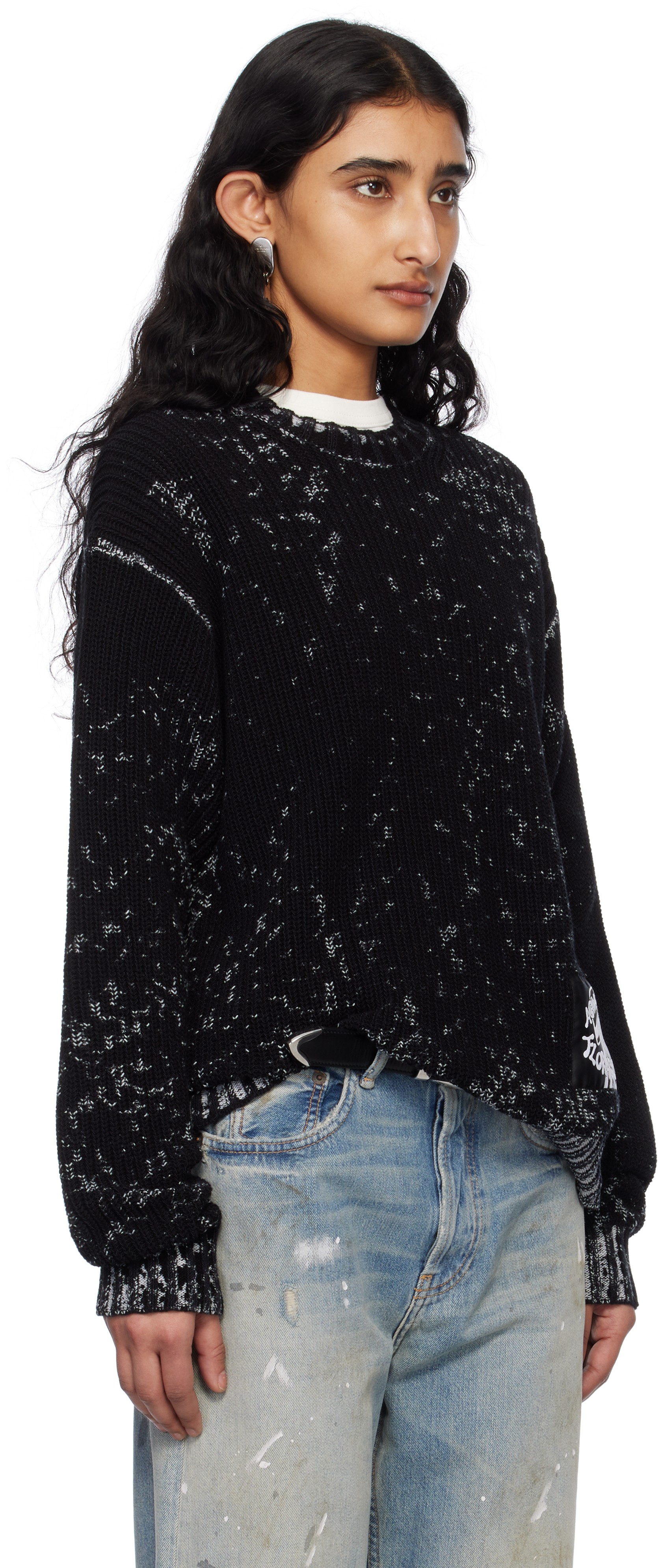Acne Studios Black Crew Neck Sweater In 900 Black