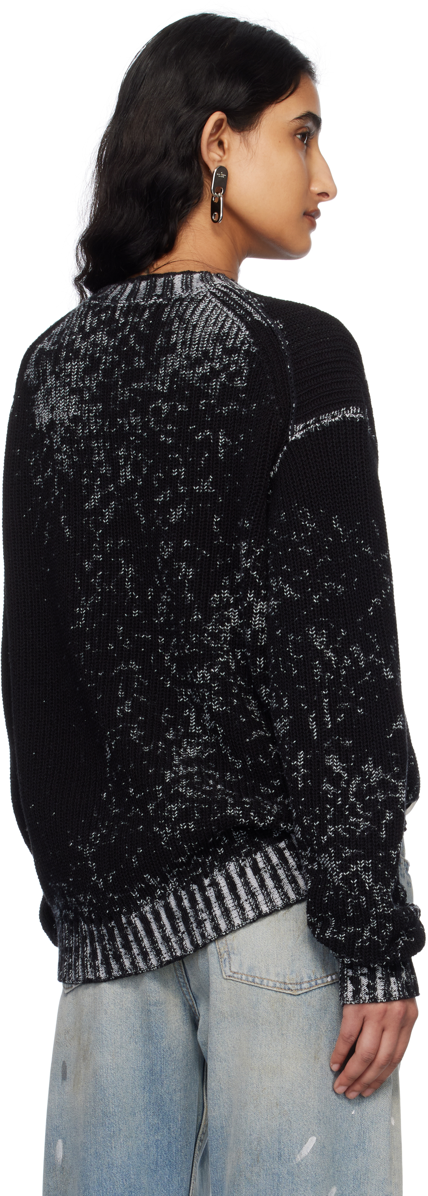 Acne Studios Black Crew Neck Sweater In 900 Black