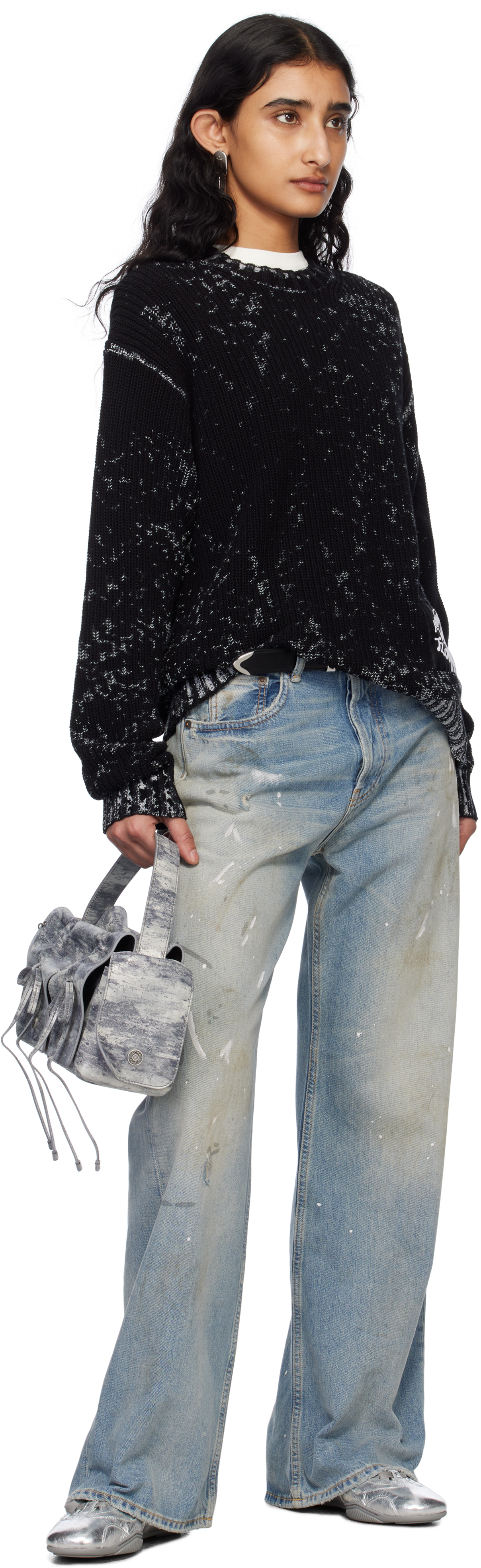 Acne Studios Black Crew Neck Sweater In 900 Black