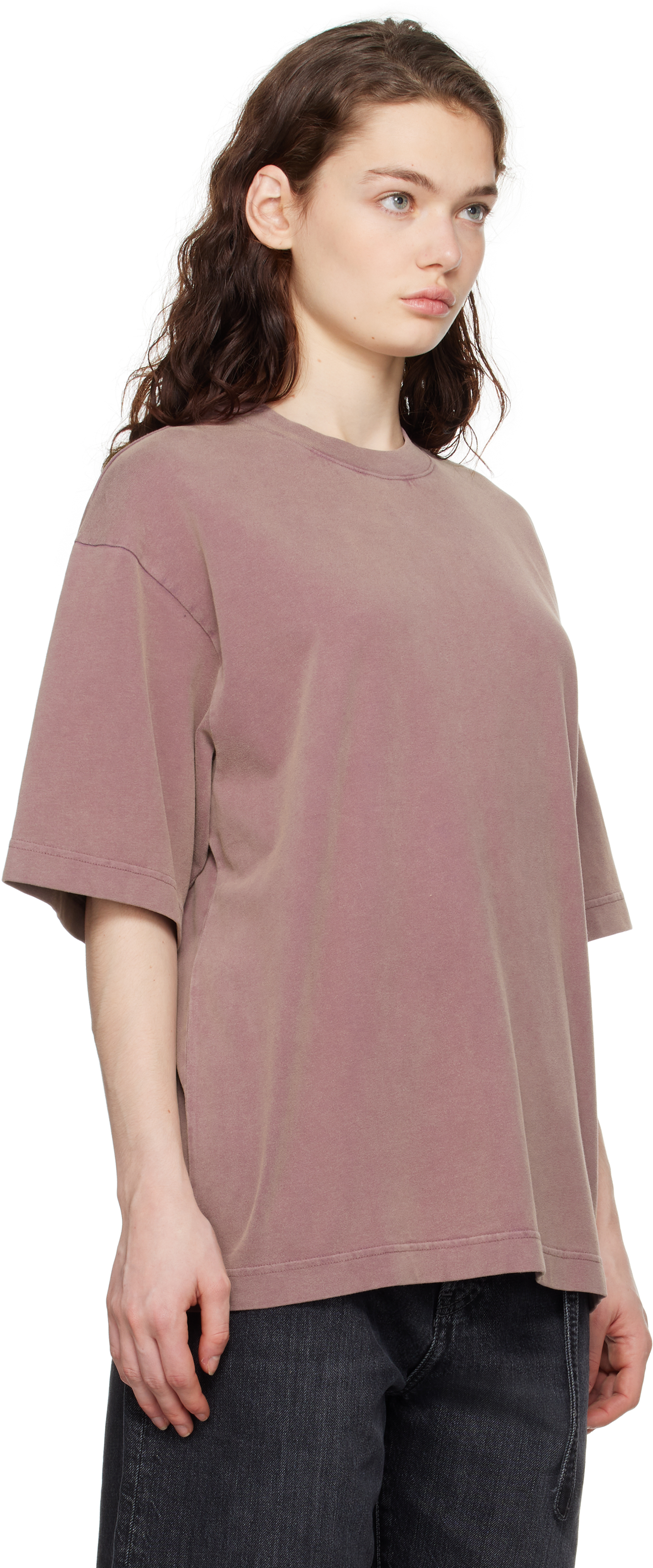 Acne Studios Purple Relaxed Fit Crew Neck T-shirt In Adb Plum Purple