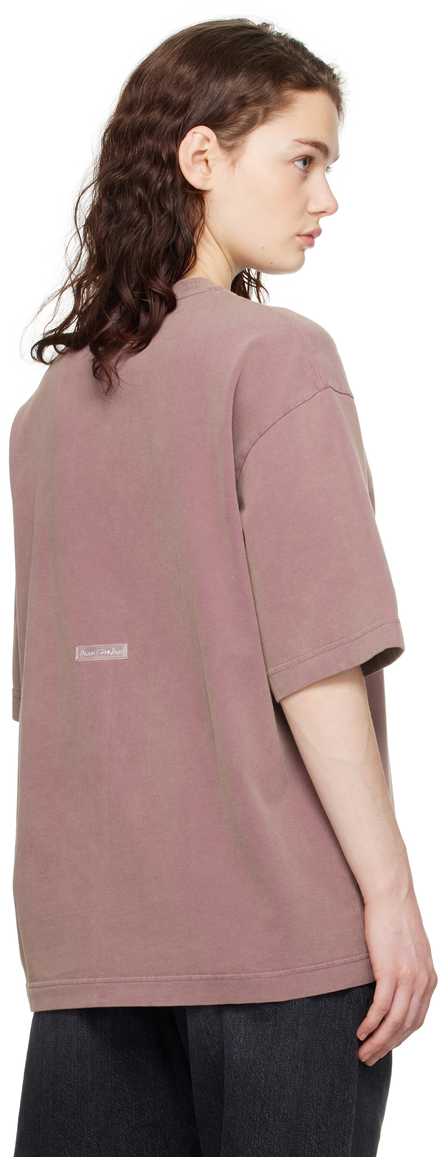 Acne Studios Purple Relaxed Fit Crew Neck T-shirt In Adb Plum Purple